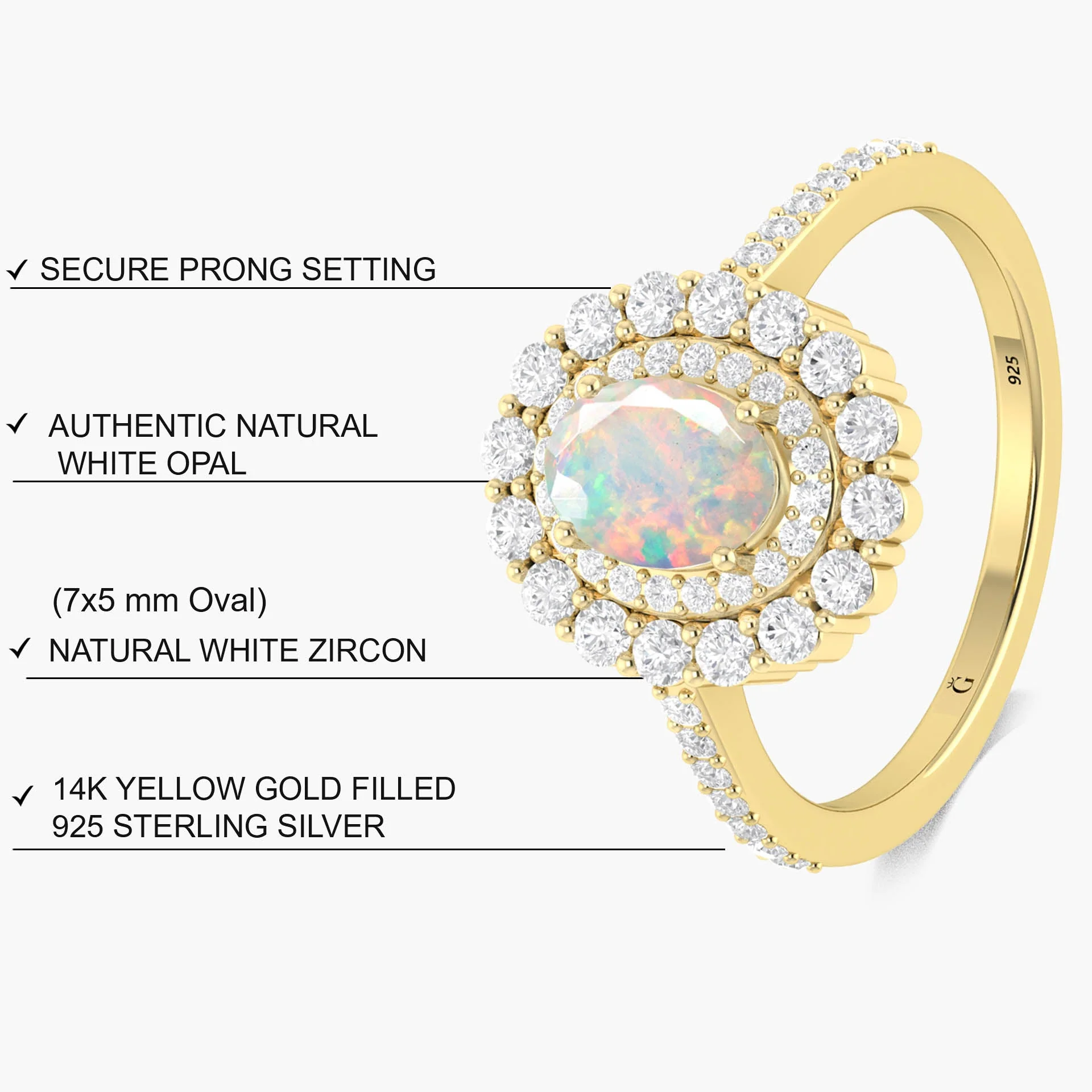 Genuine fire Ethiopian opal wedding and Engagement ring - Image 3