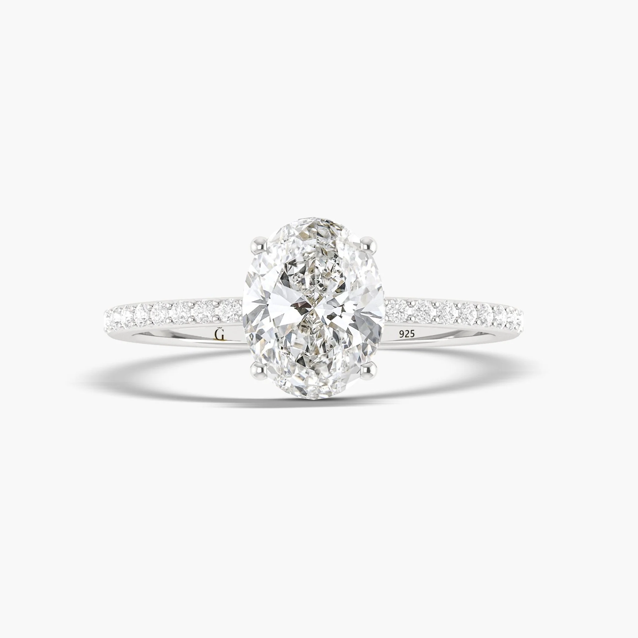 Oval Cubic Zirconia 18k Gold vermeil or 925 Sterling silver ring - Image 3