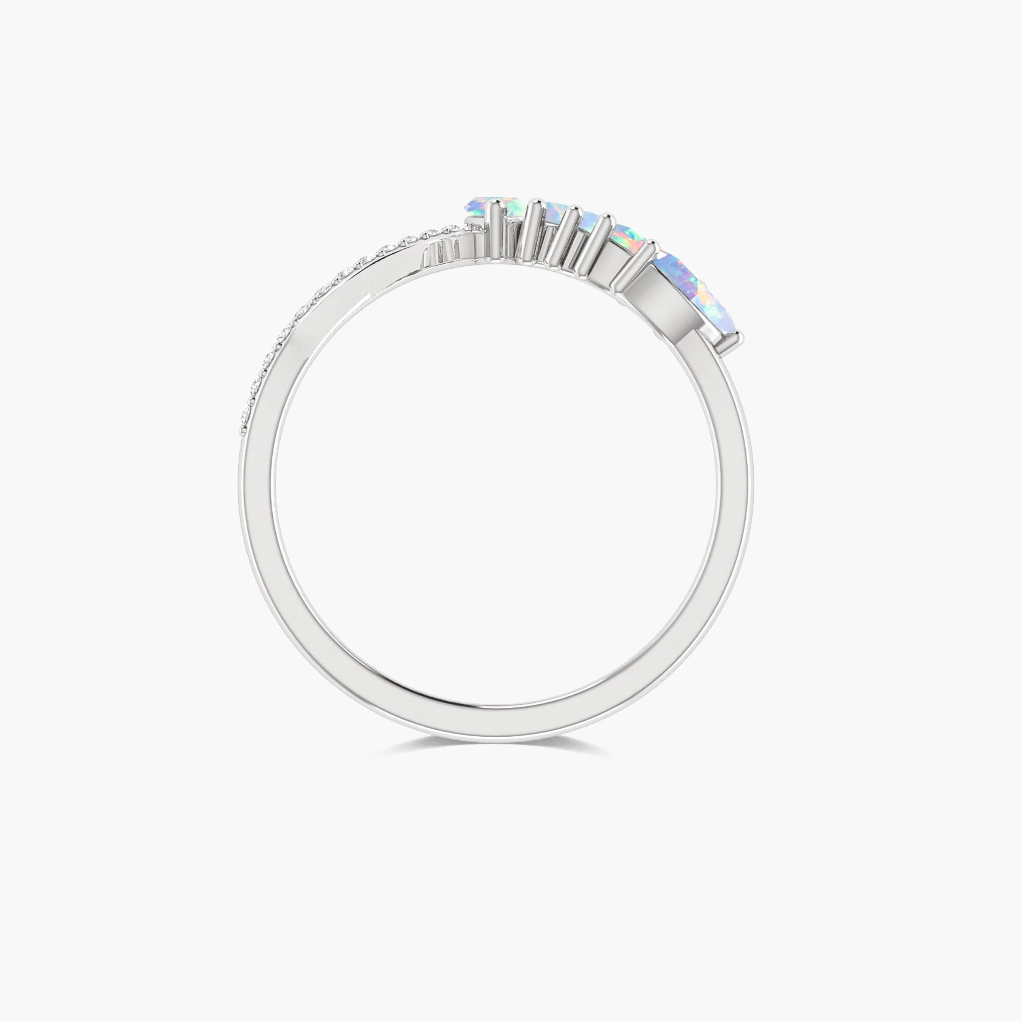 4 Marquise Natural fire Opal with small round zircon ring - Image 5