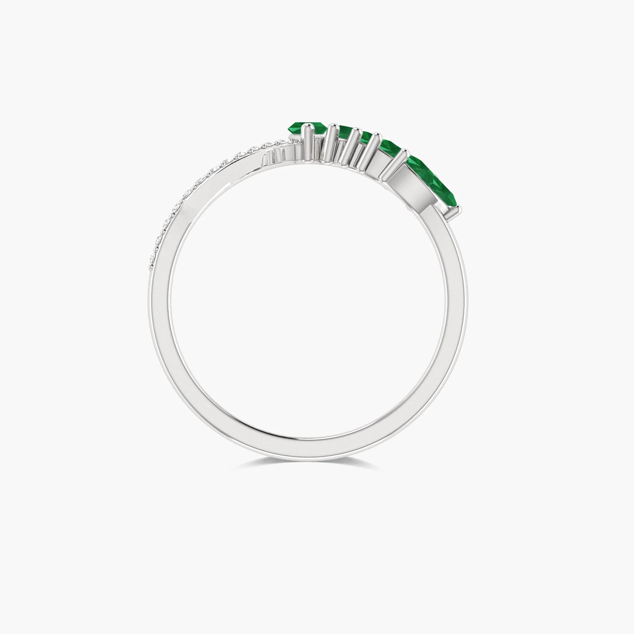4 Marquise Shape Emerald 18K Gold Vermeil or silver ring - Image 7