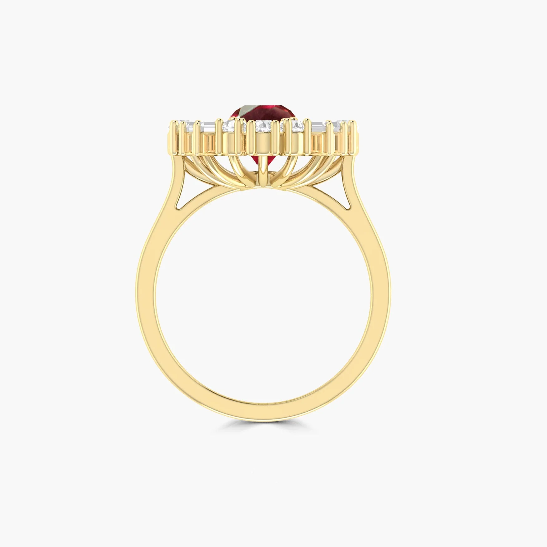 6MM Natural Ruby Halo Ring with Zircon - Image 2