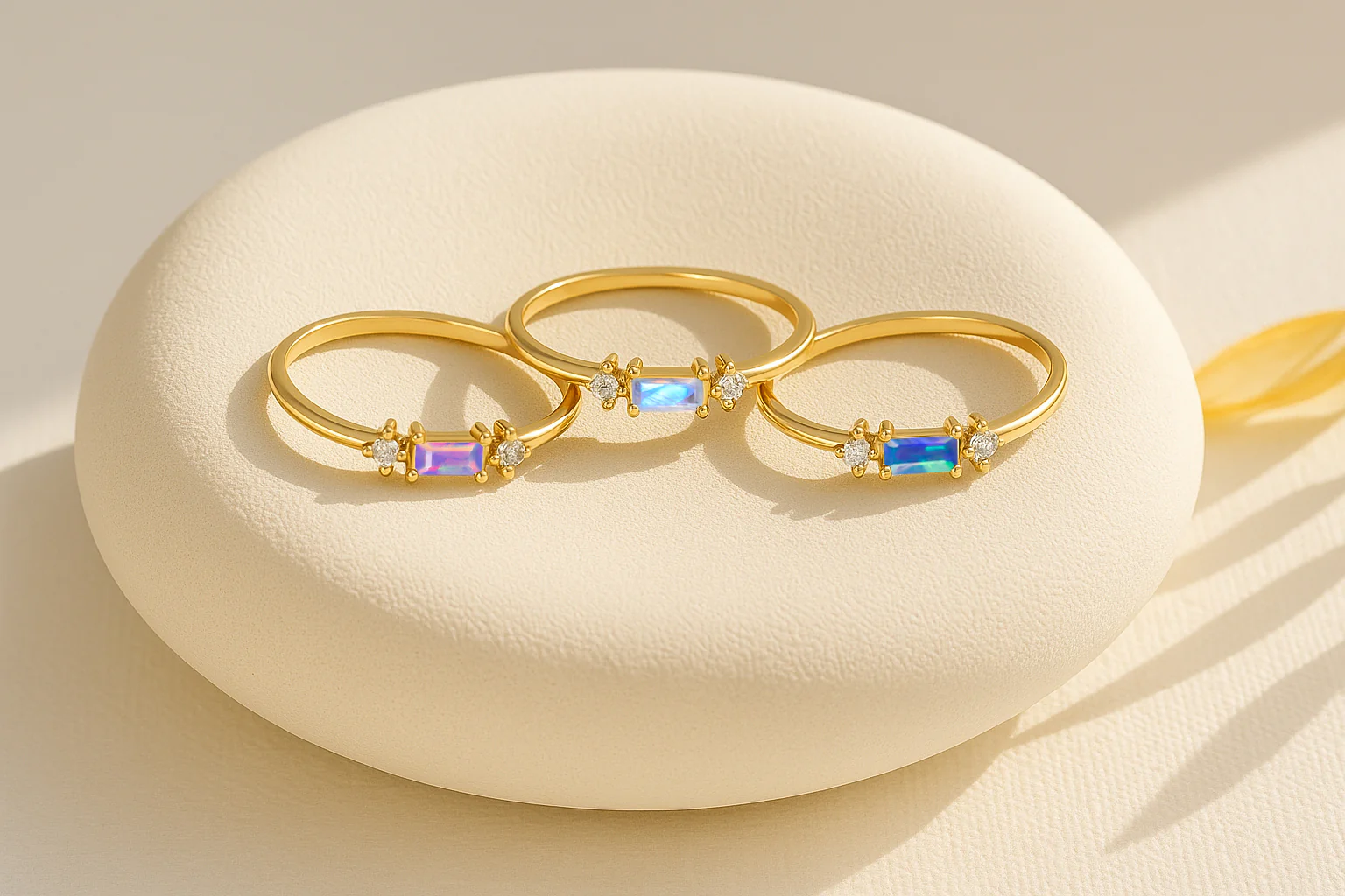 925 Sterling Silver Moonstone Baguette Solitaire Ring with 4x2mm Stone 0.30ct - Image 15