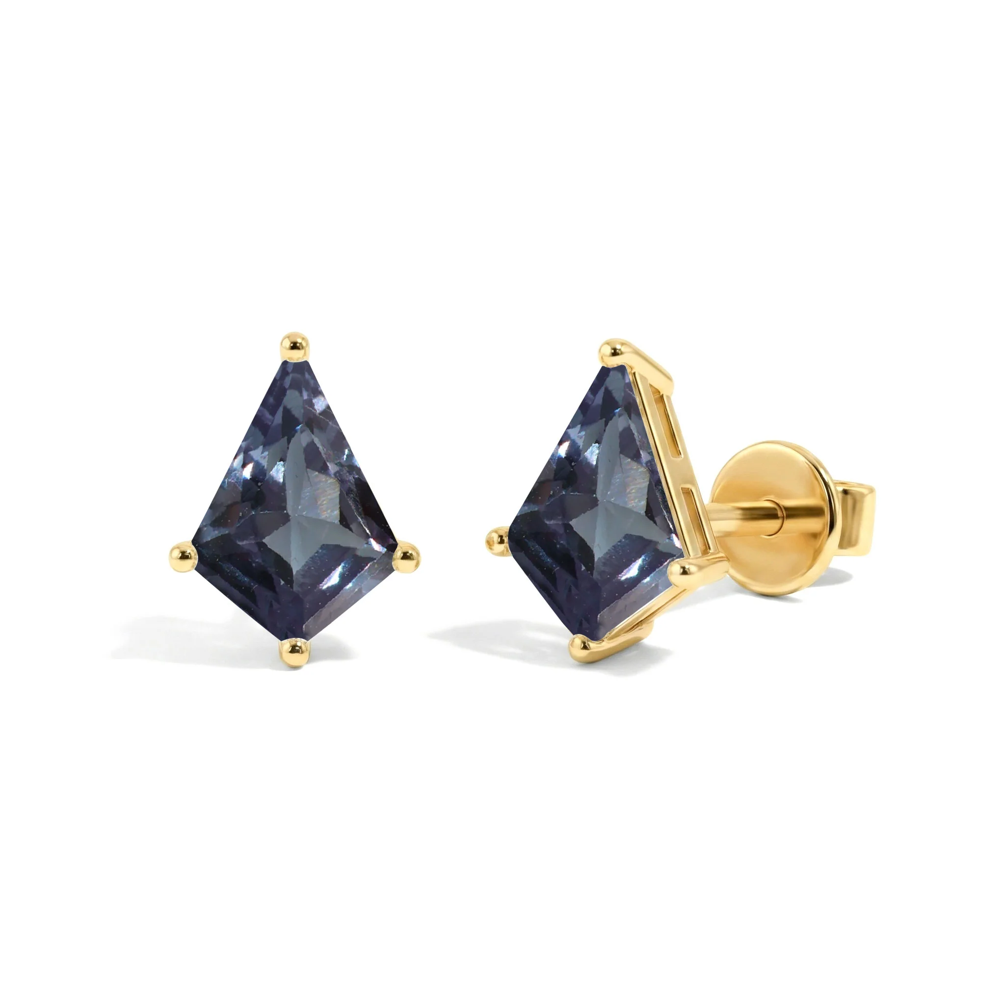 Alexandrite Kite Stud Earrings in 925 Sterling Silver 7x5 MM 1.50ct - Image 8