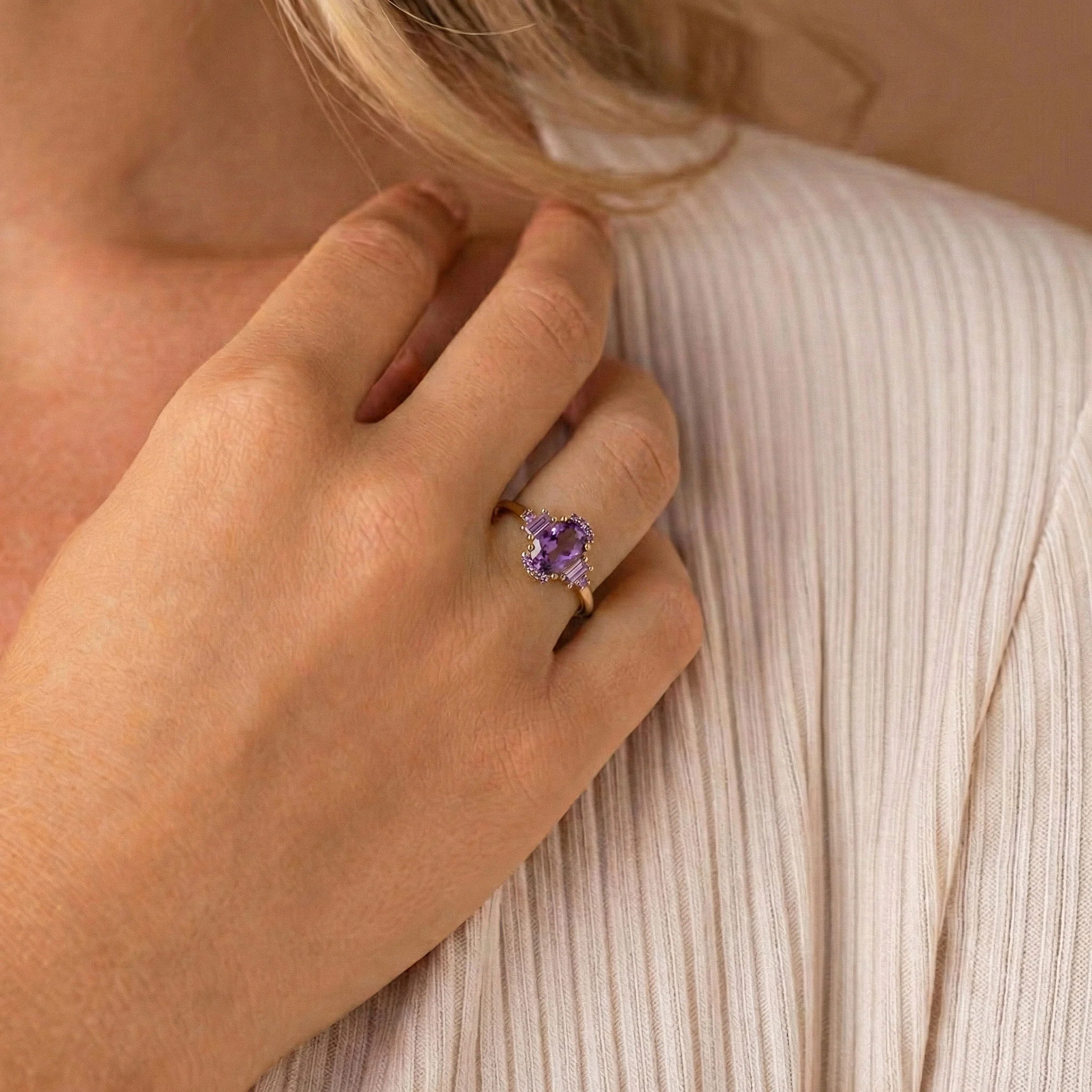 Amethyst Engagement Ring | Timeless Gemstone Ring for Women | Gift for Her - Image 4