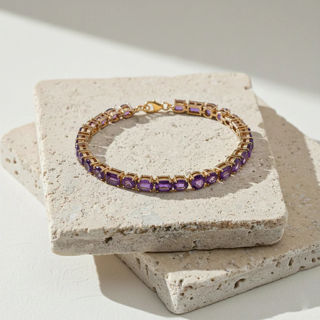 Amethyst Multi Shape Tennis Bracelet in 925 Sterling Silver 15.65 CT - Image 4