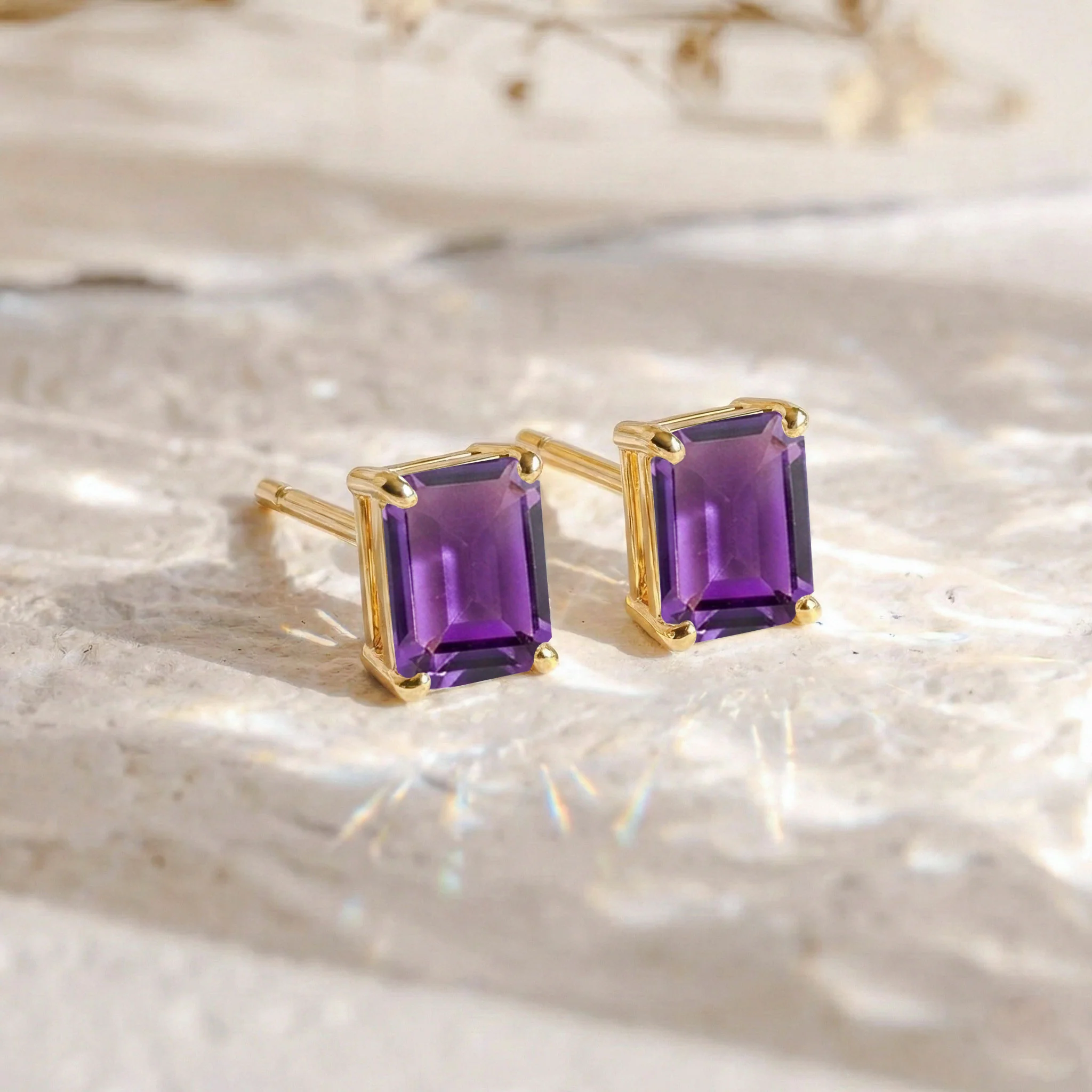 Amethyst Octagon Stud Earrings in925 Sterling Silver 5.35ct - Image 6