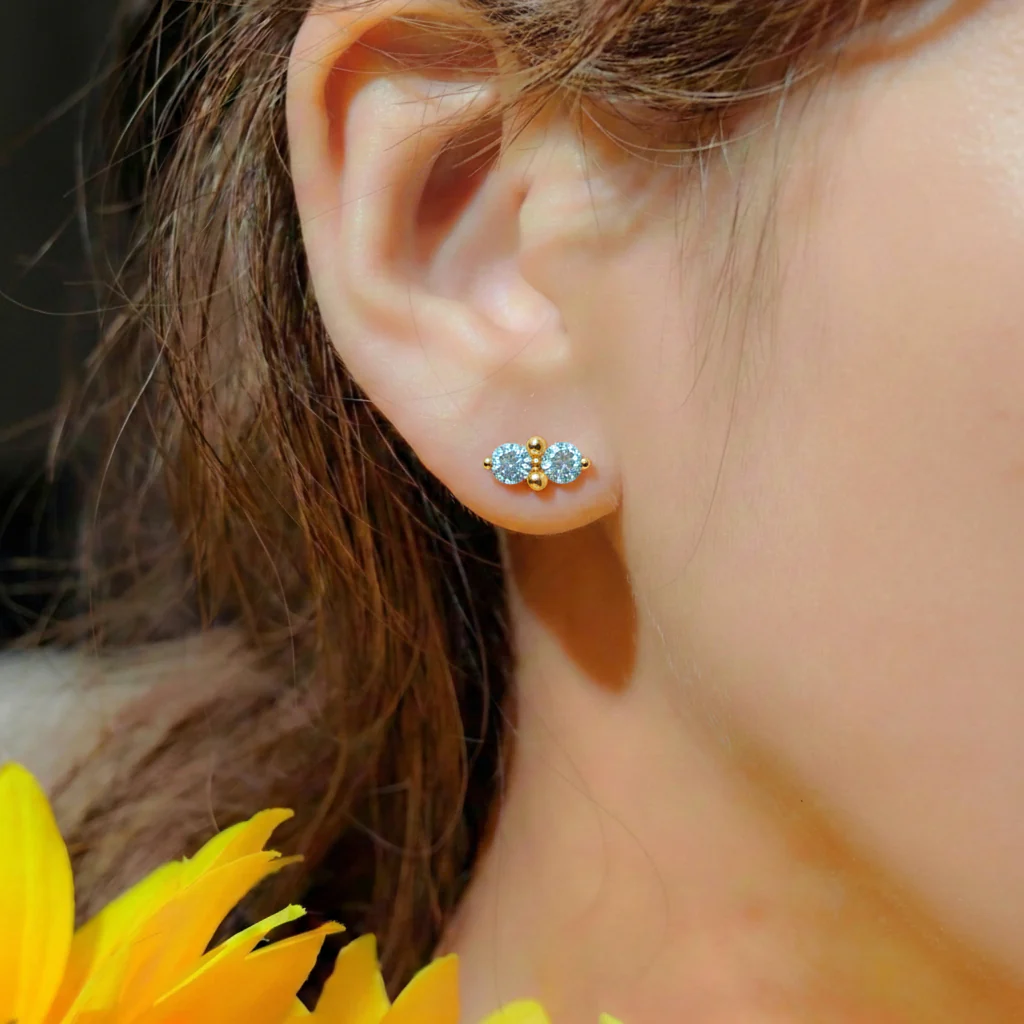 Aquamarine Round Stud Earrings in 925 Sterling Silver 3 MM 1.20ct - Image 13
