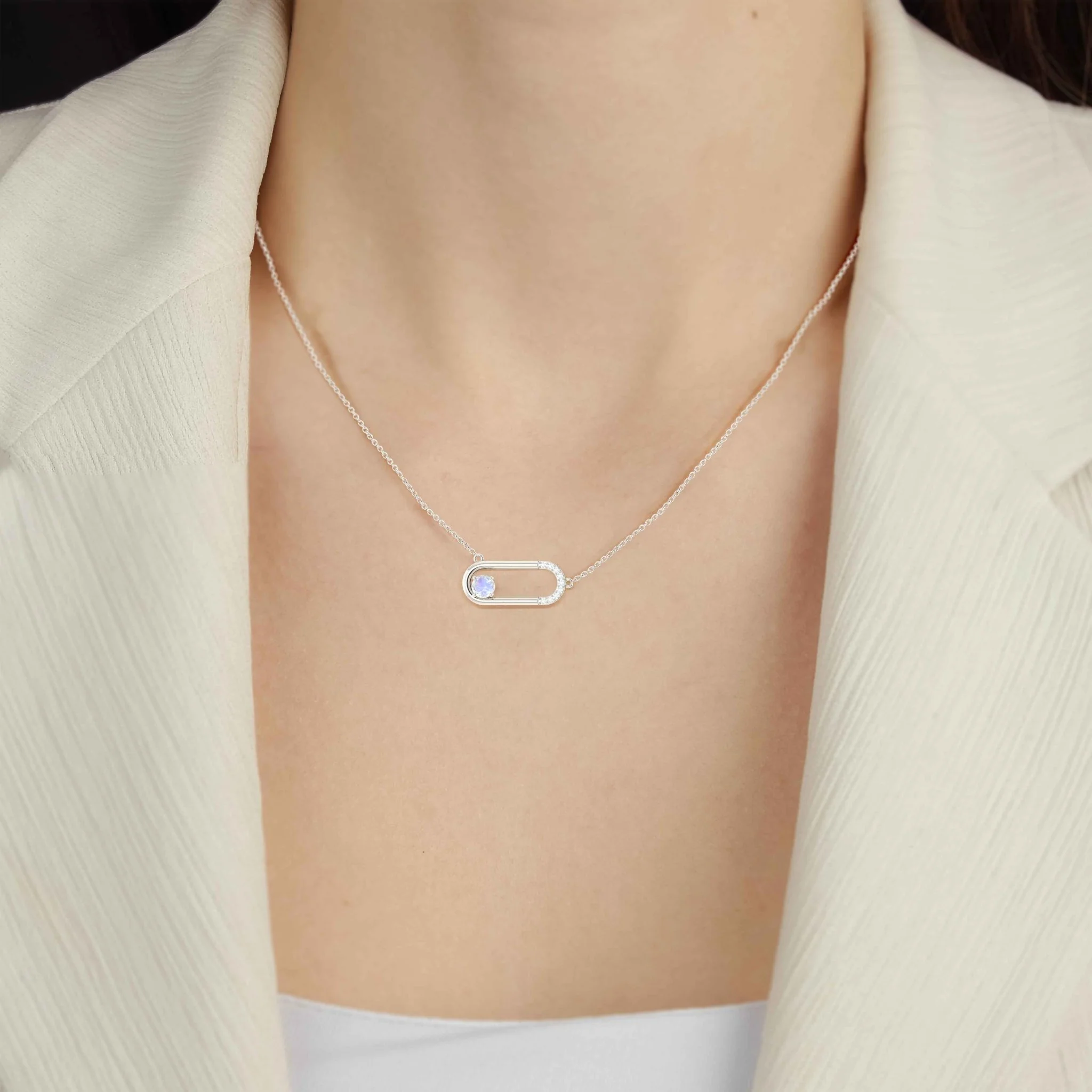 Beautiful Gold vermaile desing Moonstone pendant necklace - Image 8