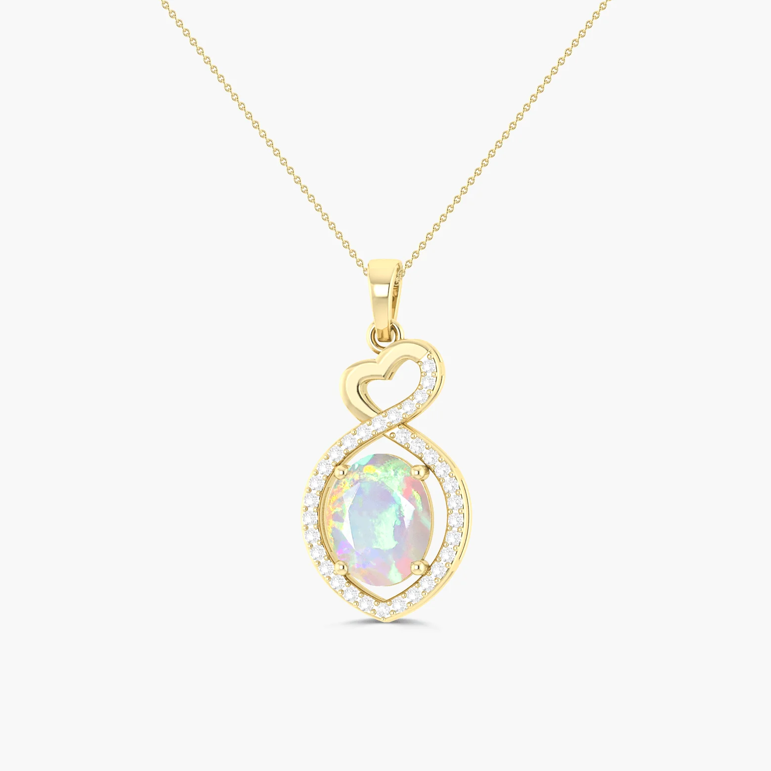 Beautiful White Opal Pendant Infinity Desgin