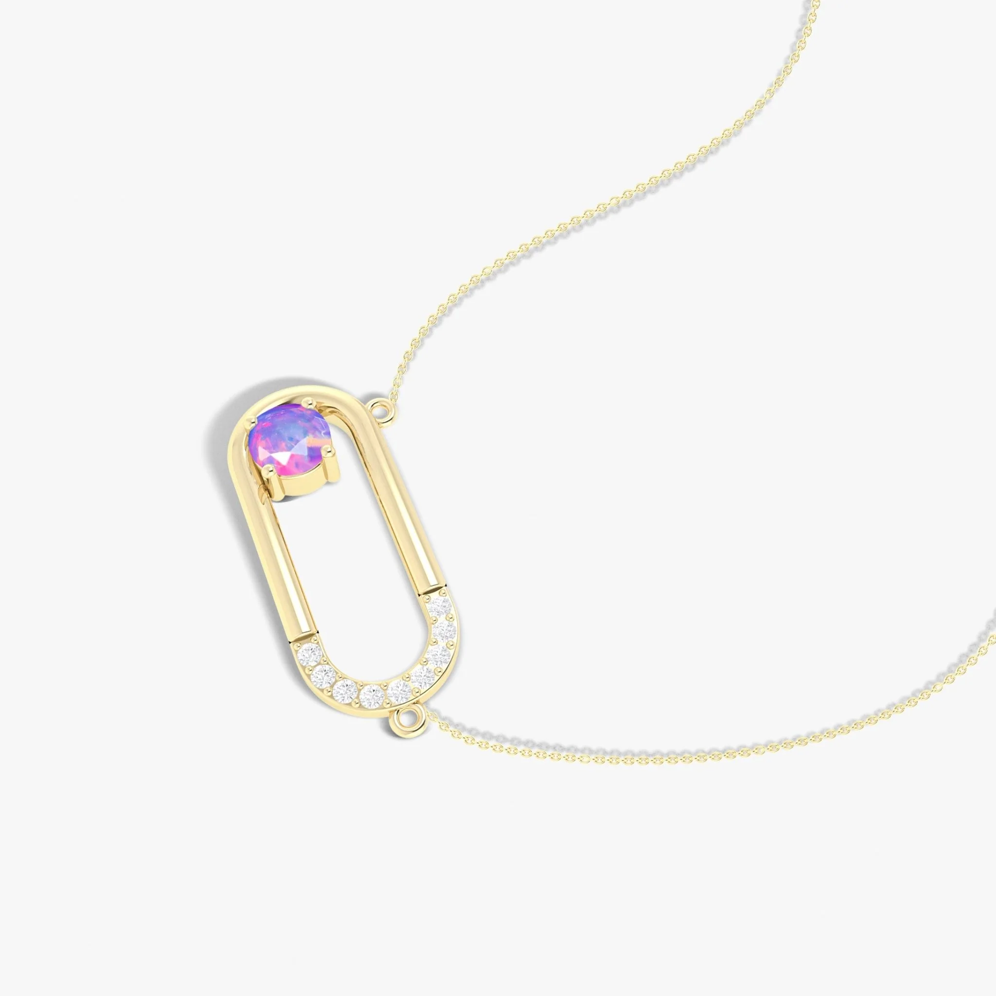 Black fire Round Ethiopian opal pendant necklace - Image 10