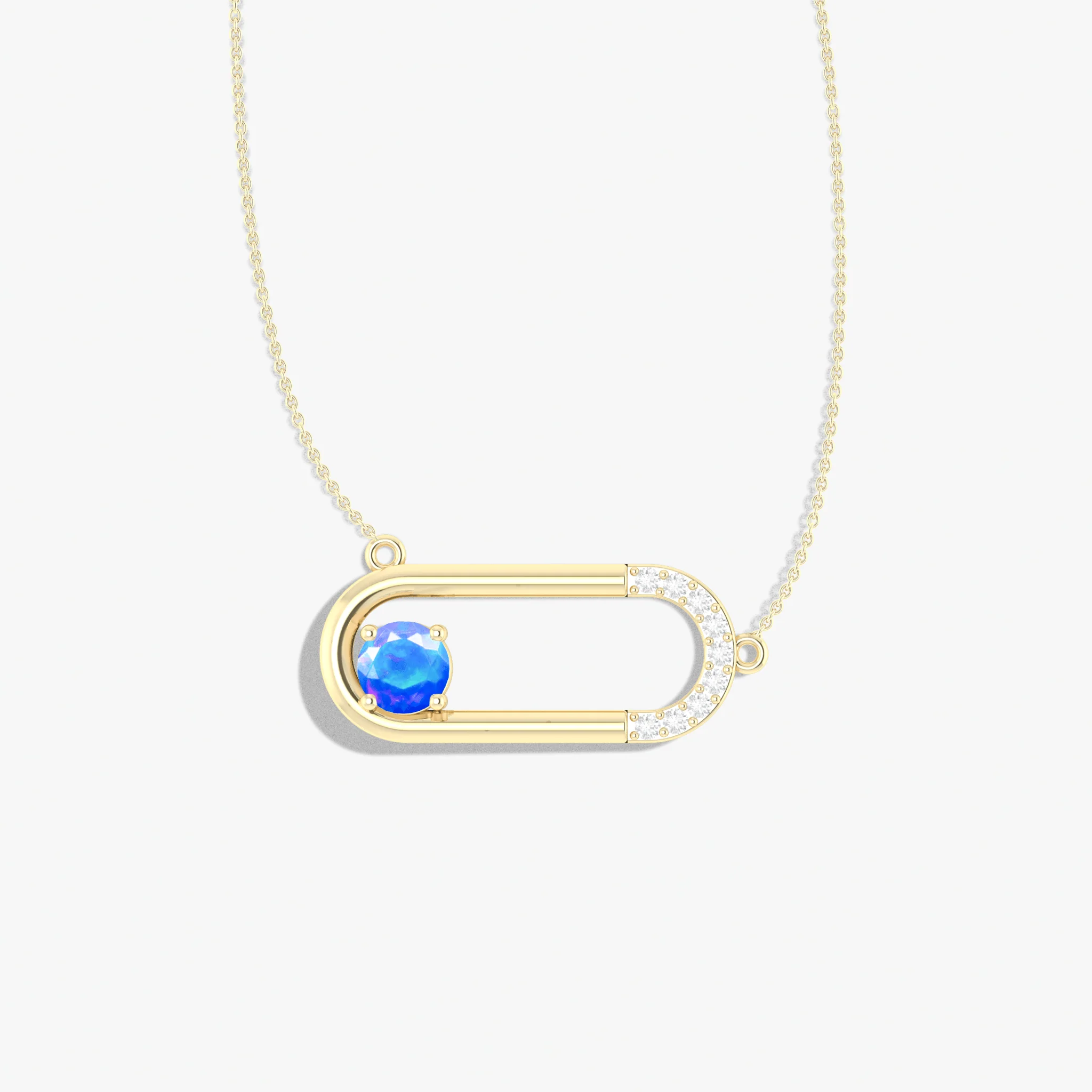 Black fire Round Ethiopian opal pendant necklace - Image 17