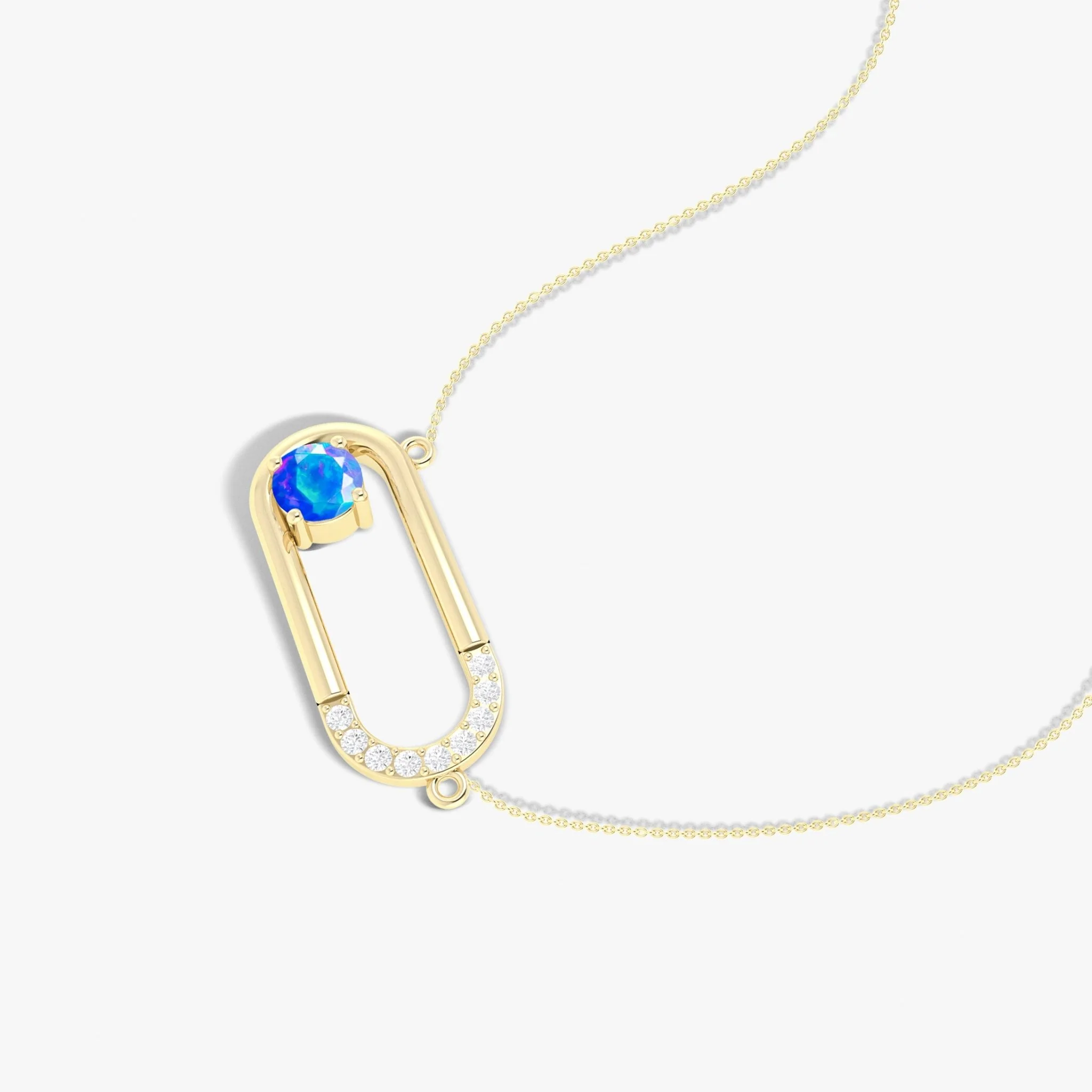 Black fire Round Ethiopian opal pendant necklace - Image 18