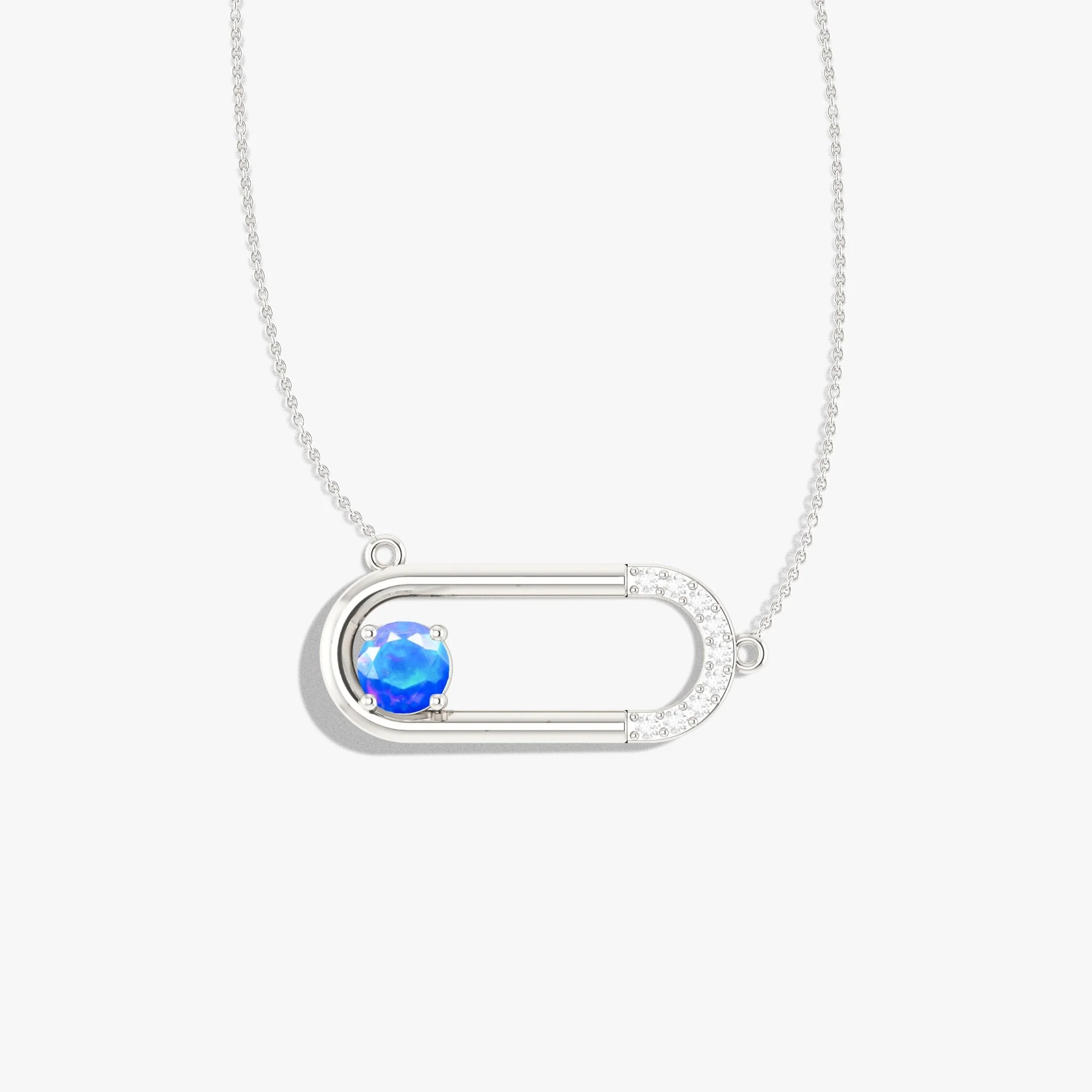 Black fire Round Ethiopian opal pendant necklace - Image 21