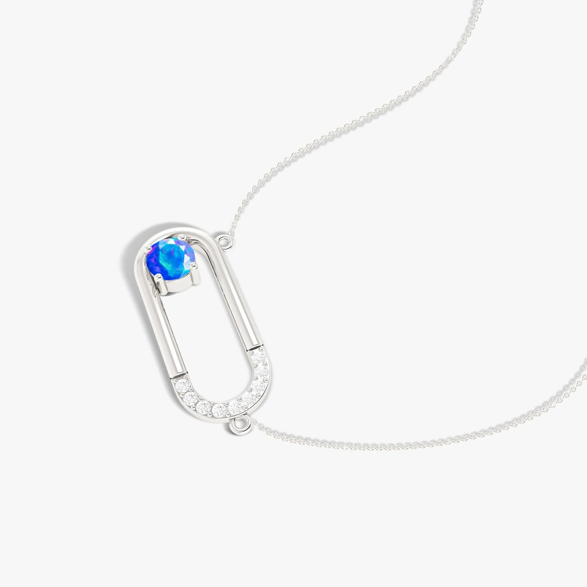 Black fire Round Ethiopian opal pendant necklace - Image 22