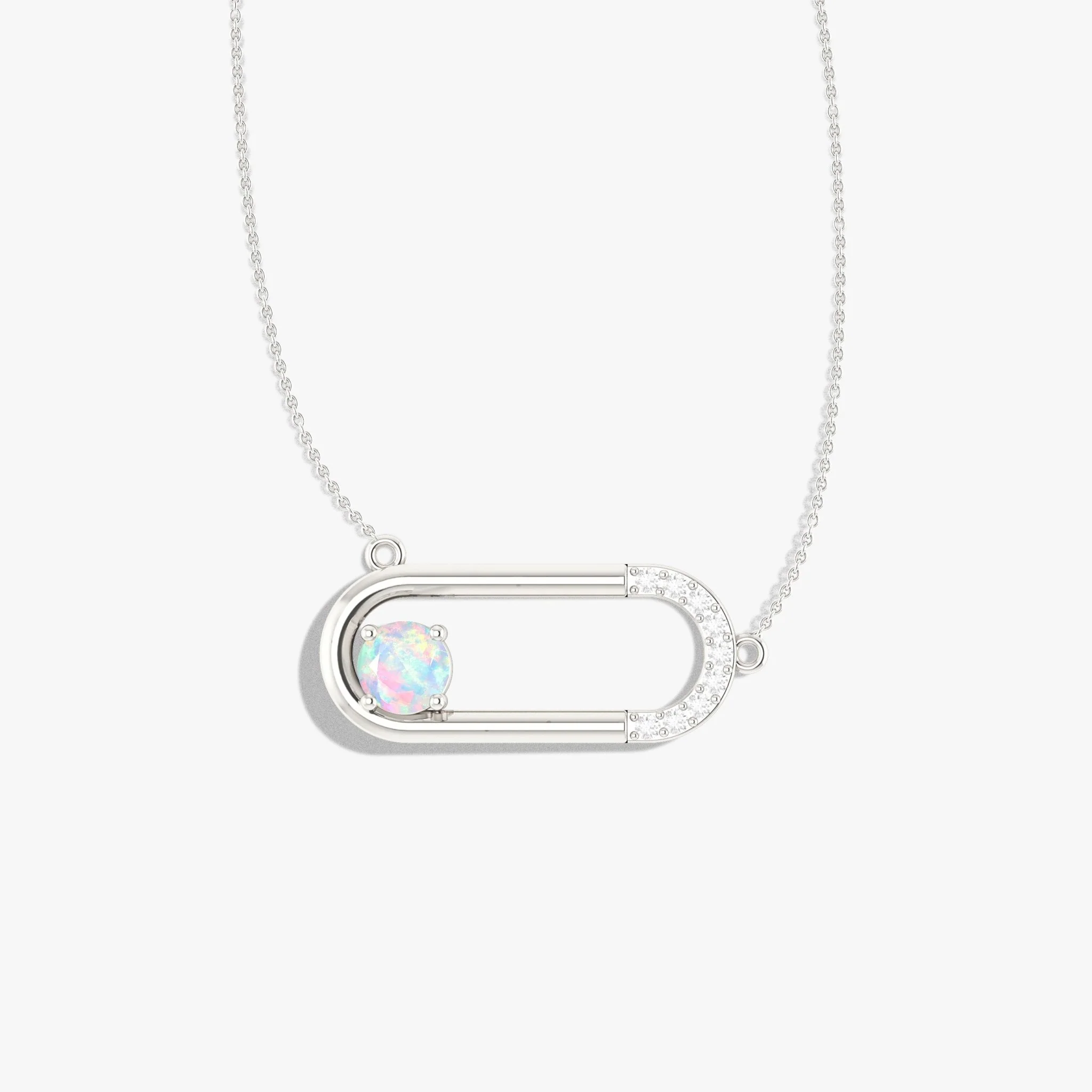 Black fire Round Ethiopian opal pendant necklace - Image 29