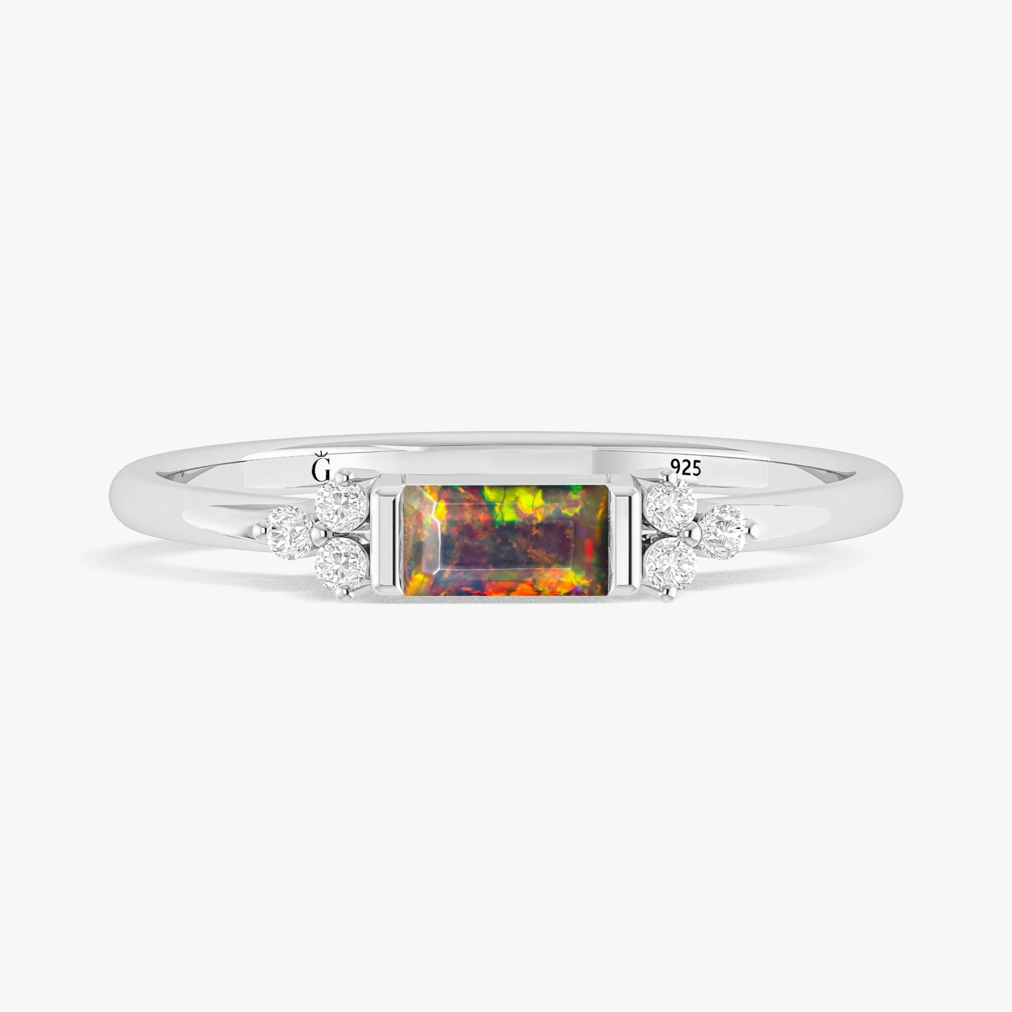Black Opal Designer Ring in Gold & Sterling Silver