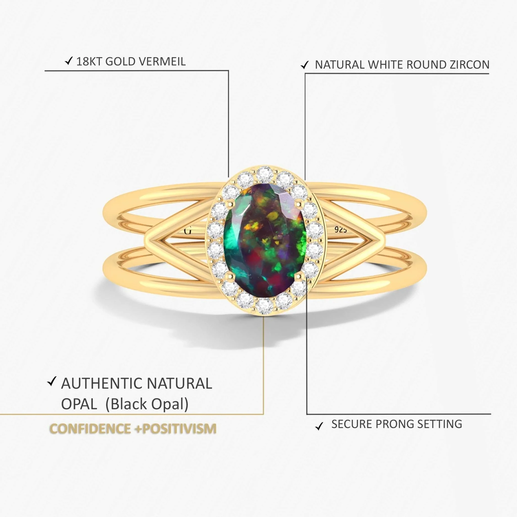Gorgeous Black fire oval Ethiopian opal gold wedding ring - Image 4