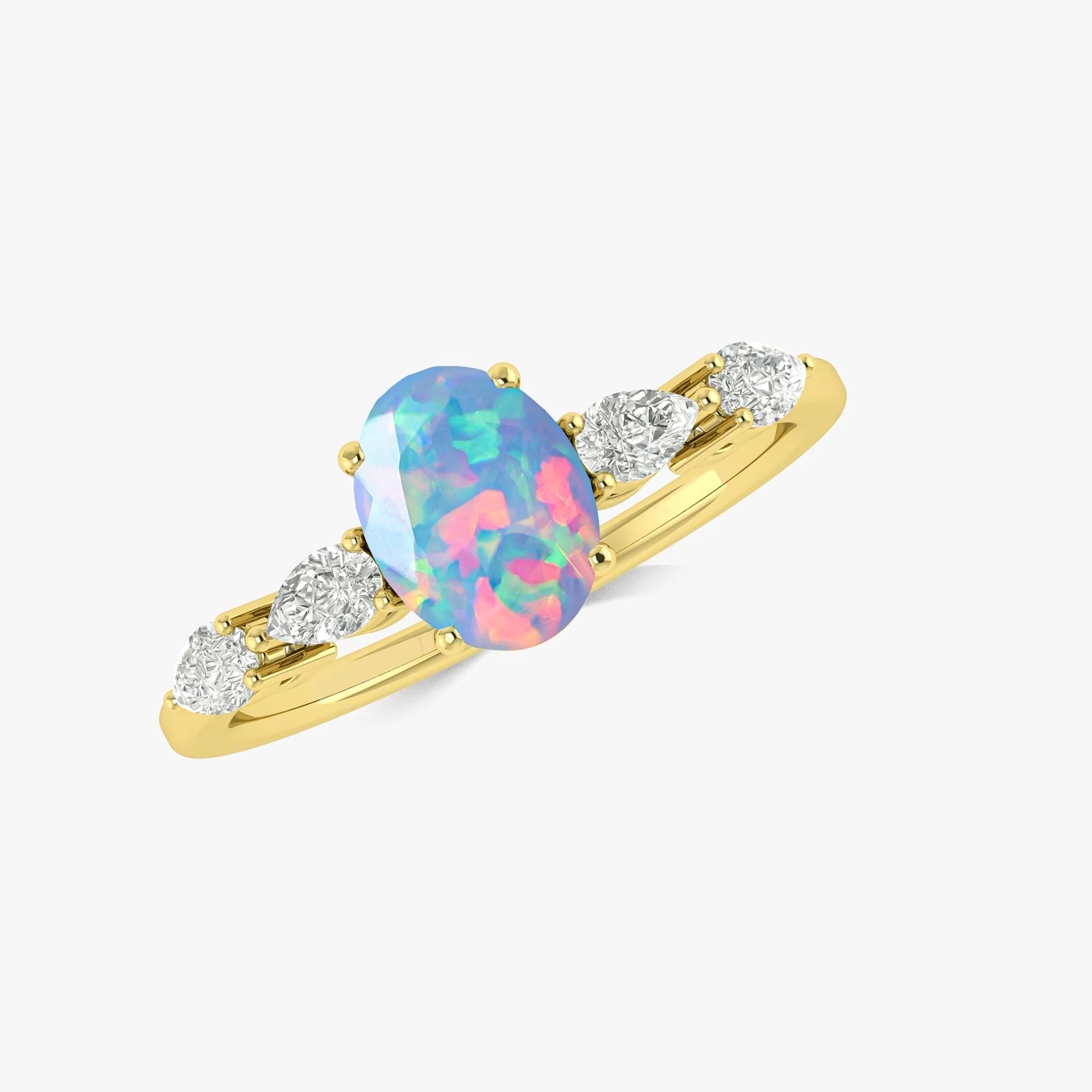 Blue Genuine Opal Silver Ring for Women - Image 5