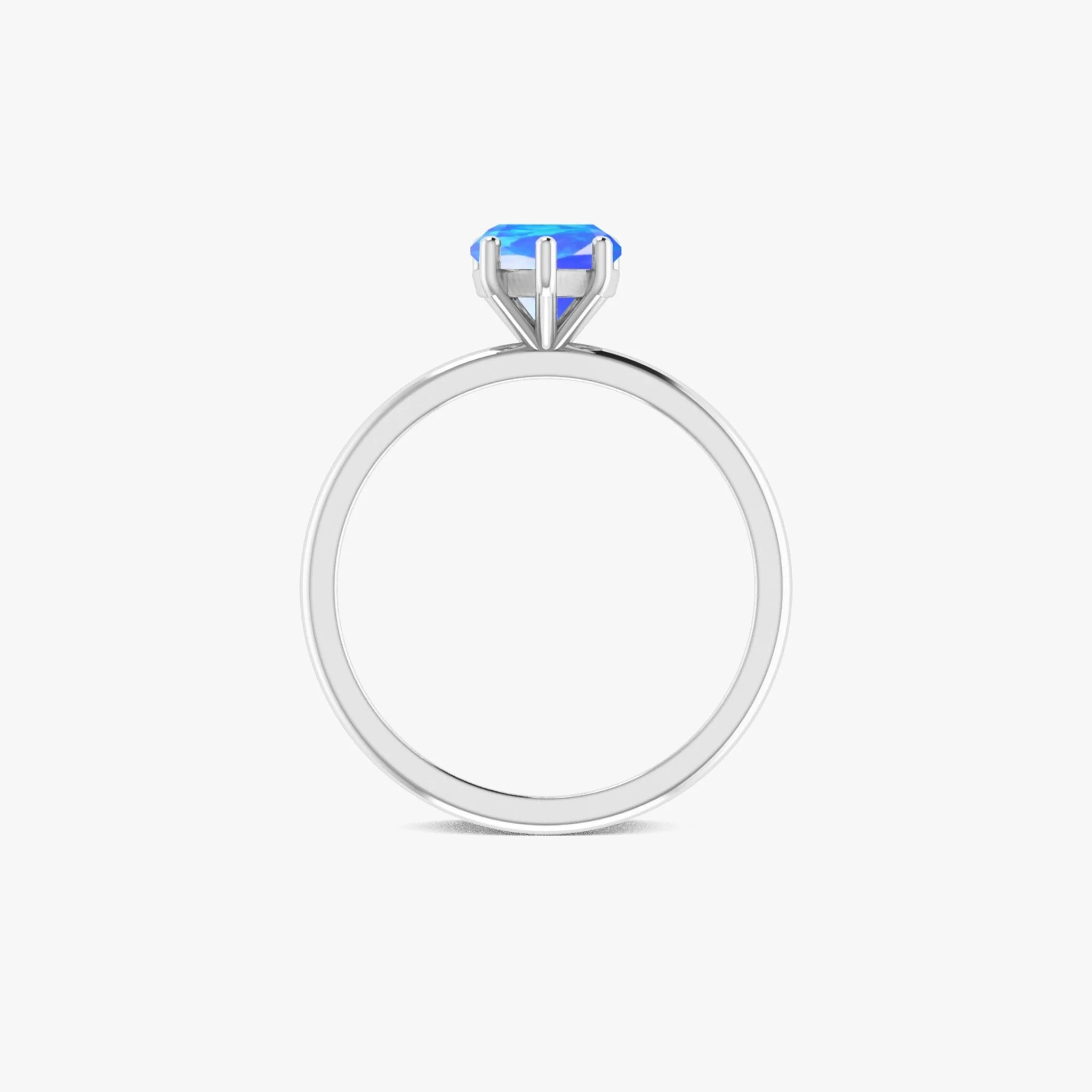 Blue Opal Heart Ring in Silver & Yellow Gold Filled - Image 8