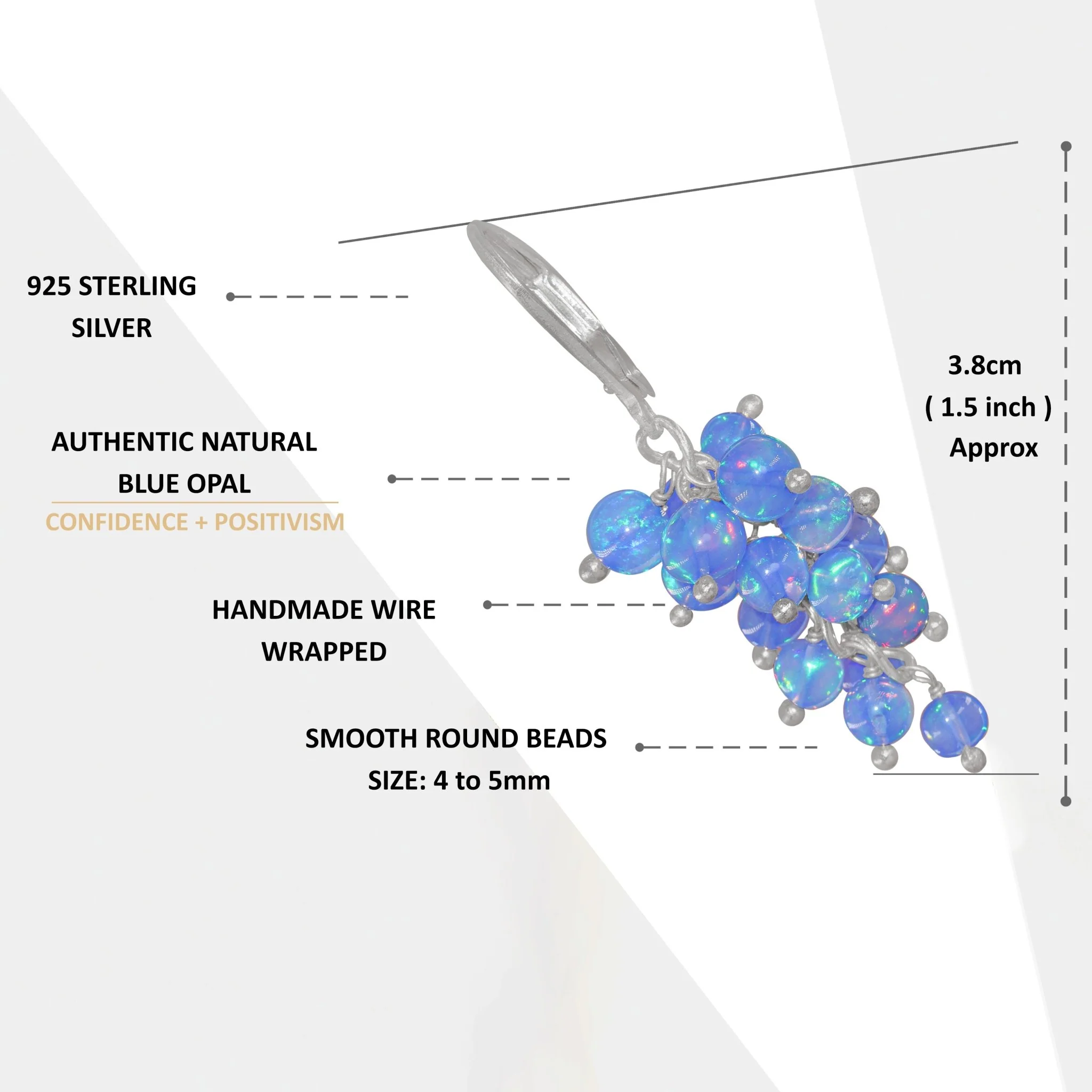 Blue Opal Earrings – Ethiopian Opal Beads | Minimalist Handmade Jewelry - Image 5