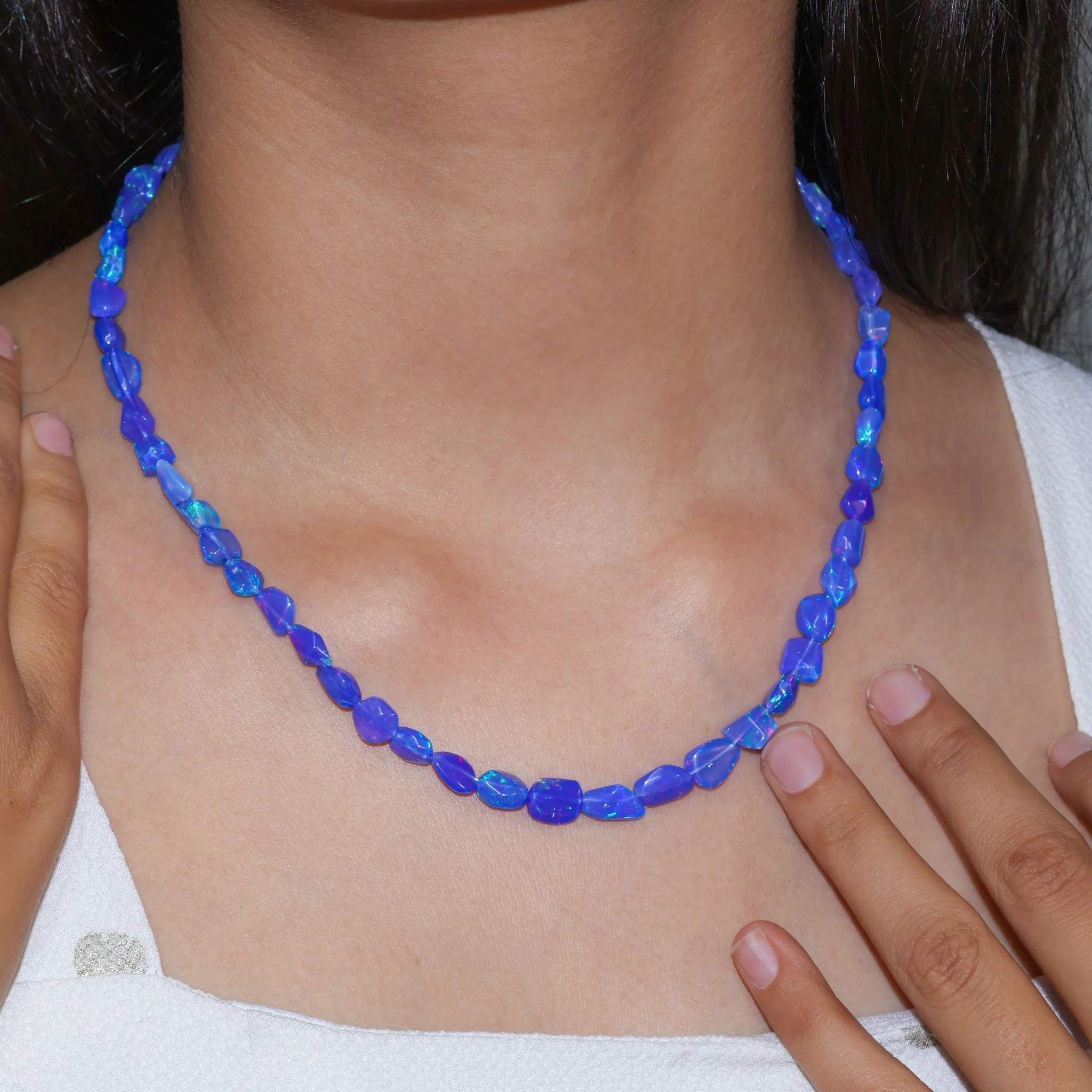 BLUE OPAL TUMBLE NECKLACE - Image 2