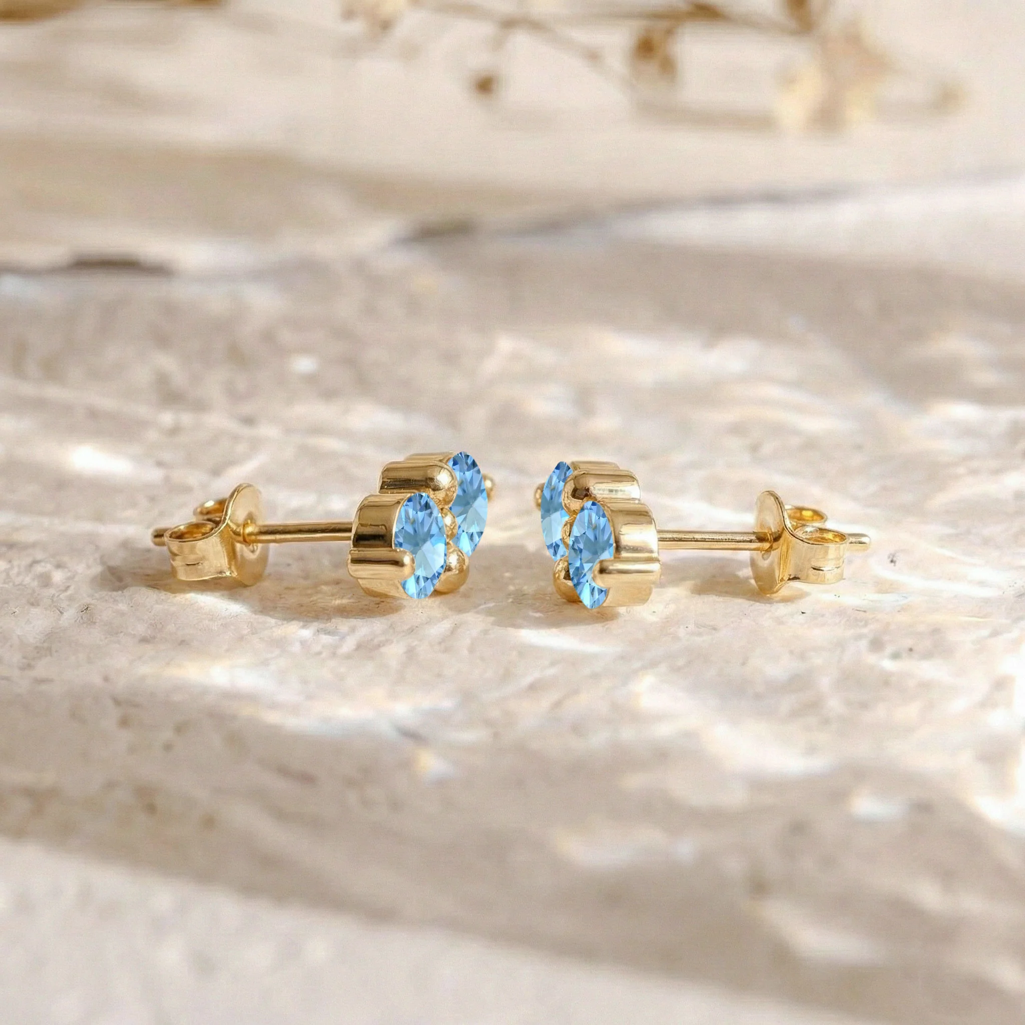 Blue Topaz Round Stud Earrings in 925 Sterling Silver 3 MM 1.20ct - Image 13