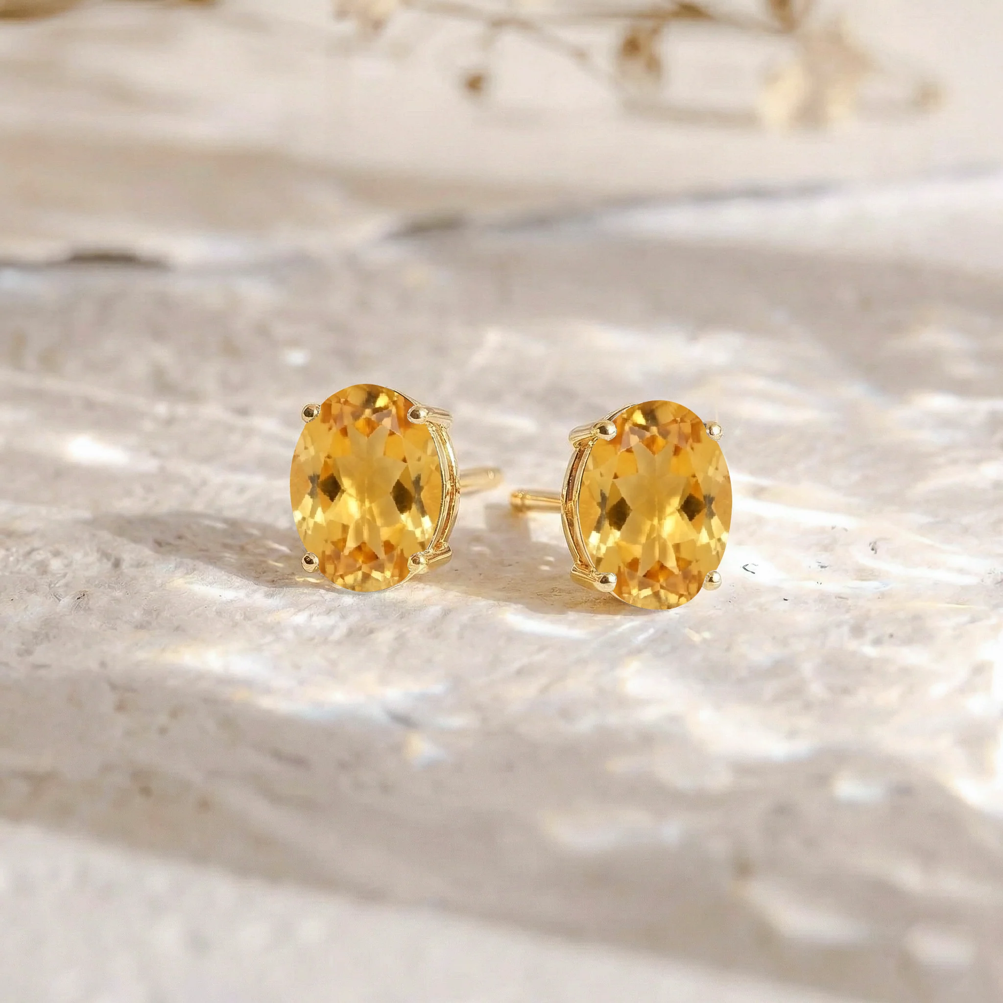Citrine Oval Solitaire Stud Earrings in 925 Sterling Silver 5.35ct - Image 14