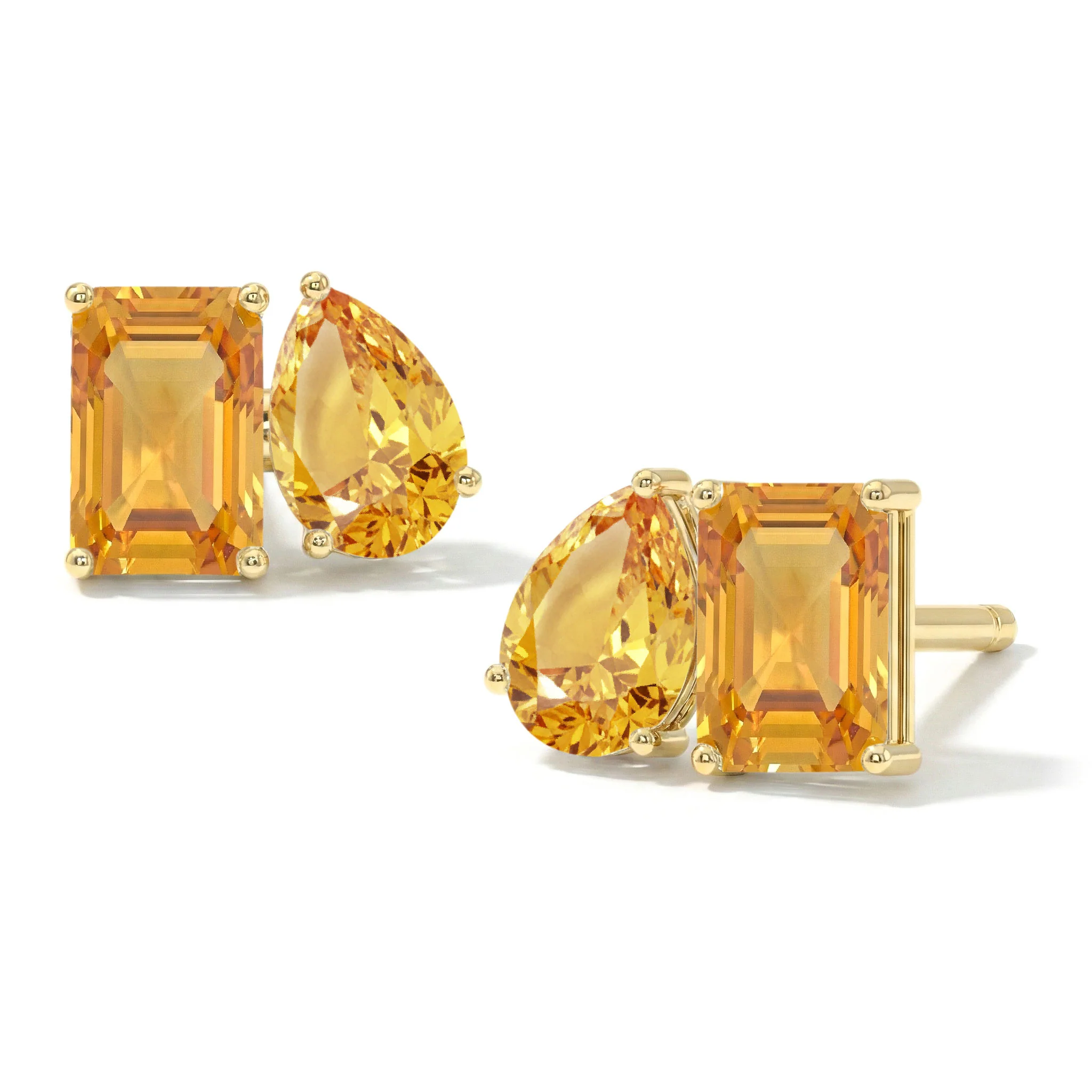 Citrine Pear and Octagon Stud Earrings in 925 Sterling Silver 6*4MM 2ct - Image 8