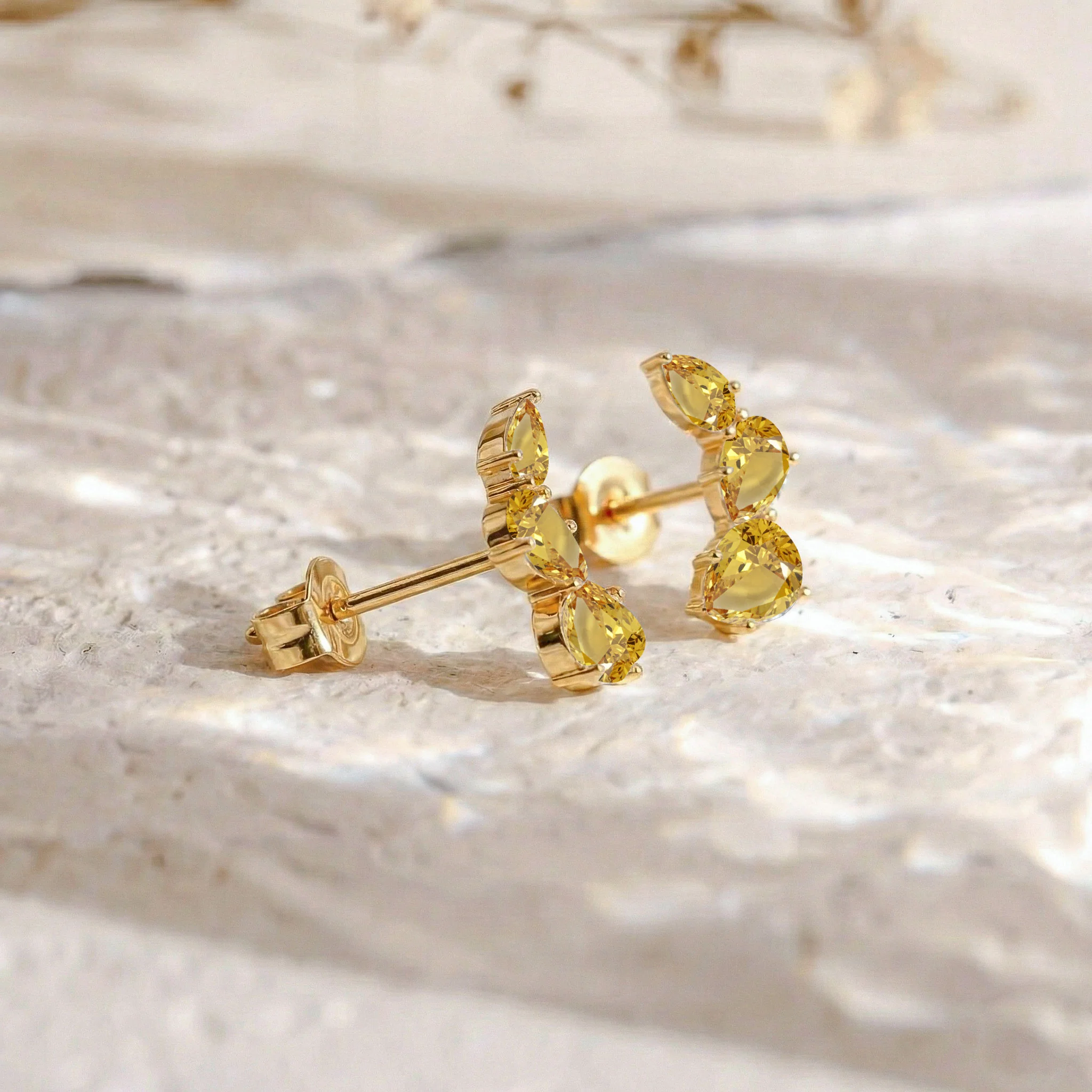 Citrine Pear Stud Earrings in 925 Sterling Silver 3.30ct - Image 11