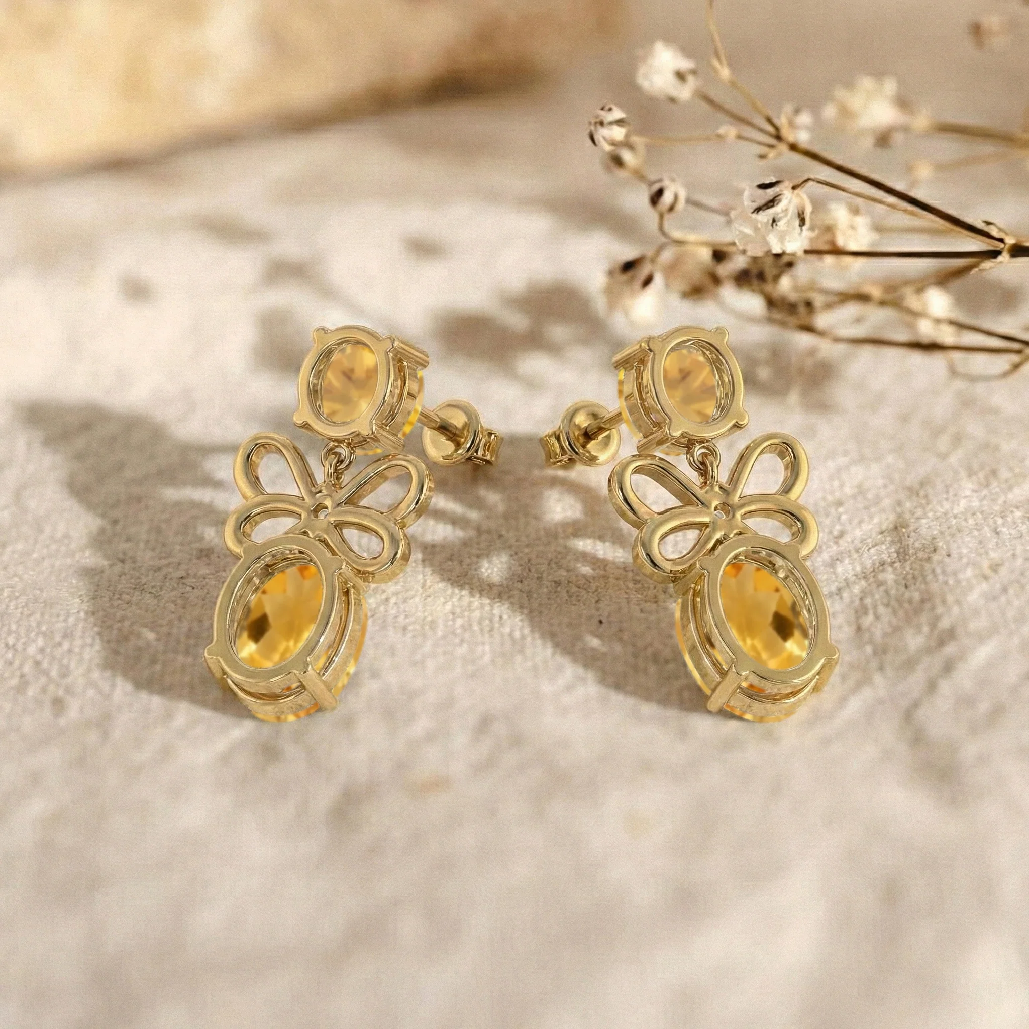 Citrine Round and Oval Stud Earring in 925 Sterling Silver 6 MM 5-ct. - Image 11