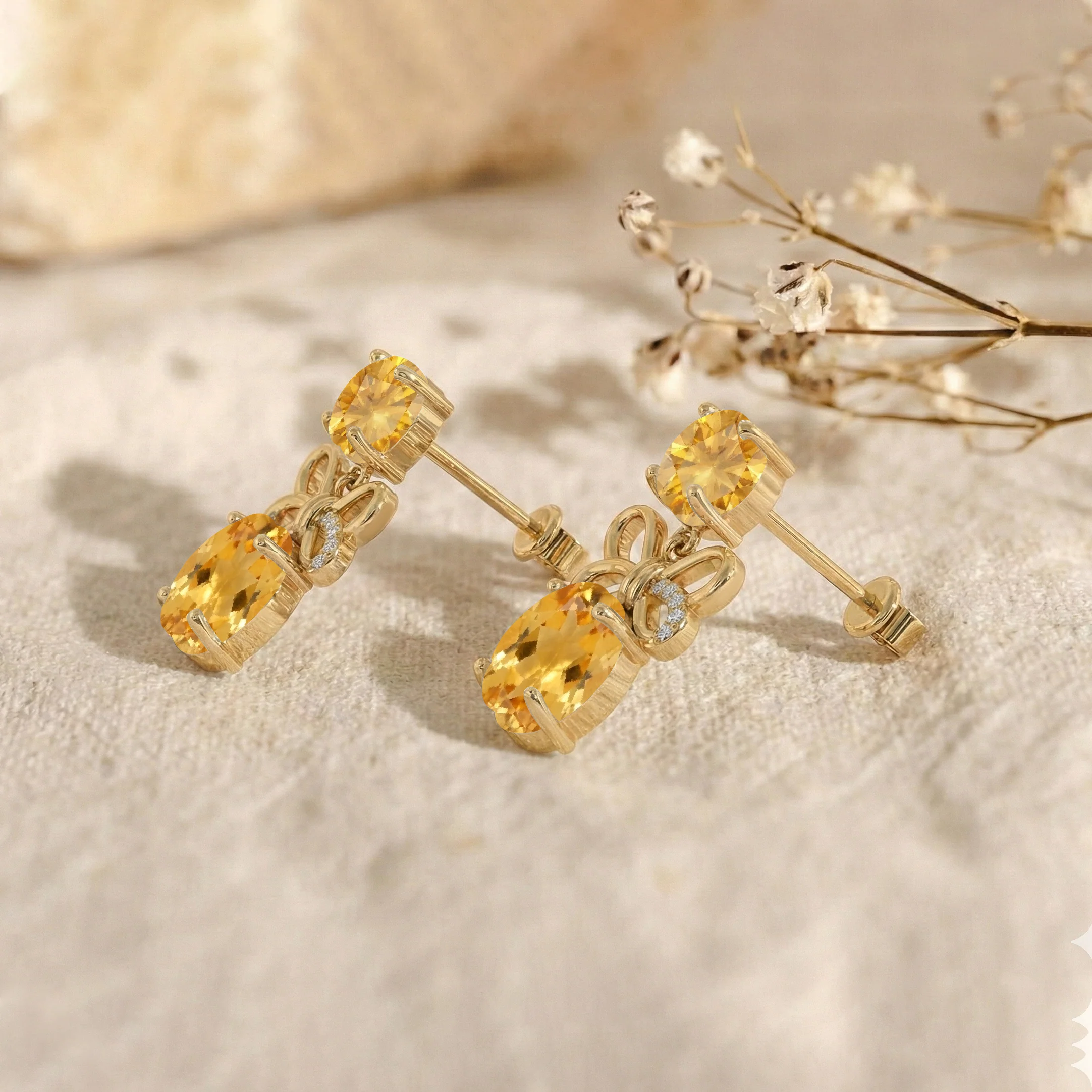 Citrine Round and Oval Stud Earring in 925 Sterling Silver 6 MM 5-ct. - Image 12