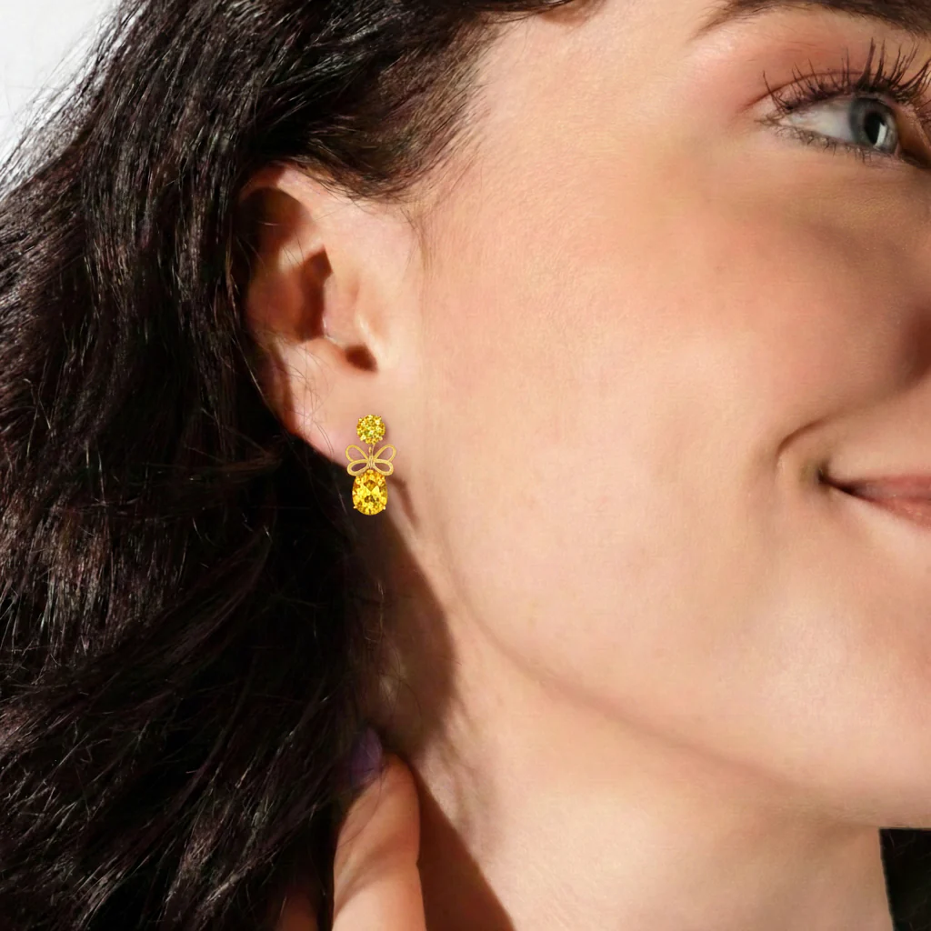 Citrine Round and Oval Stud Earring in 925 Sterling Silver 6 MM 5-ct. - Image 13