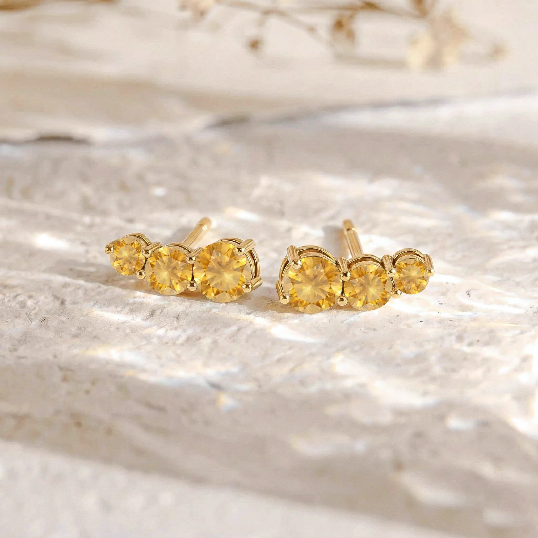 Citrine Round Stud Earring in 925 Sterling Silver 5X4X3MM 1.40 ct. - Image 9