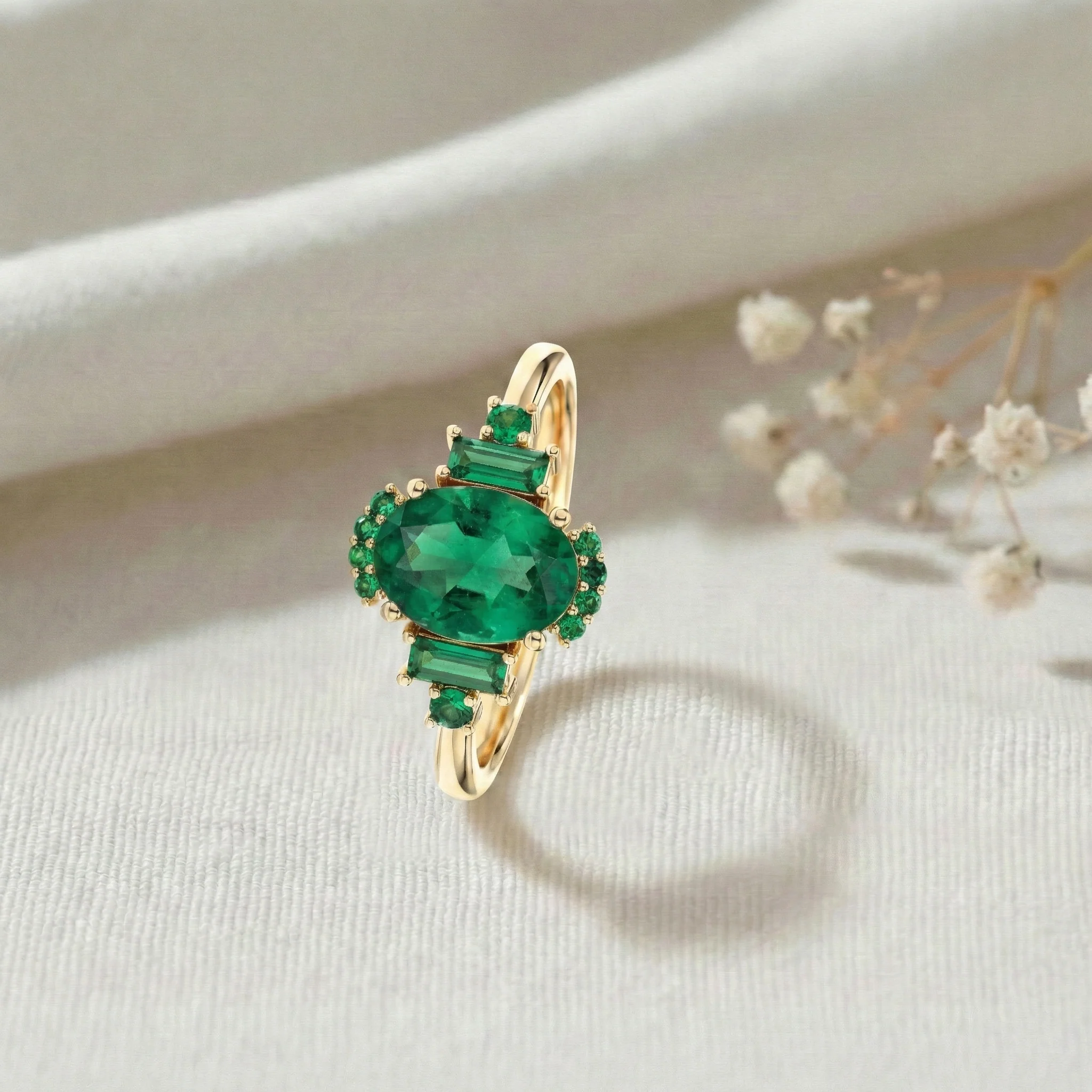 Emerald Engagement Ring | Luxury Bridal Ring | Unique Engagement Ring for Women - Image 7