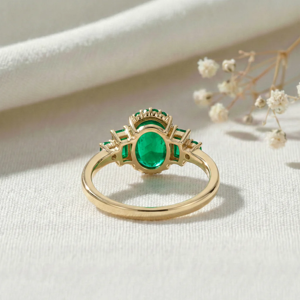 Emerald Engagement Ring | Luxury Bridal Ring | Unique Engagement Ring for Women - Image 8