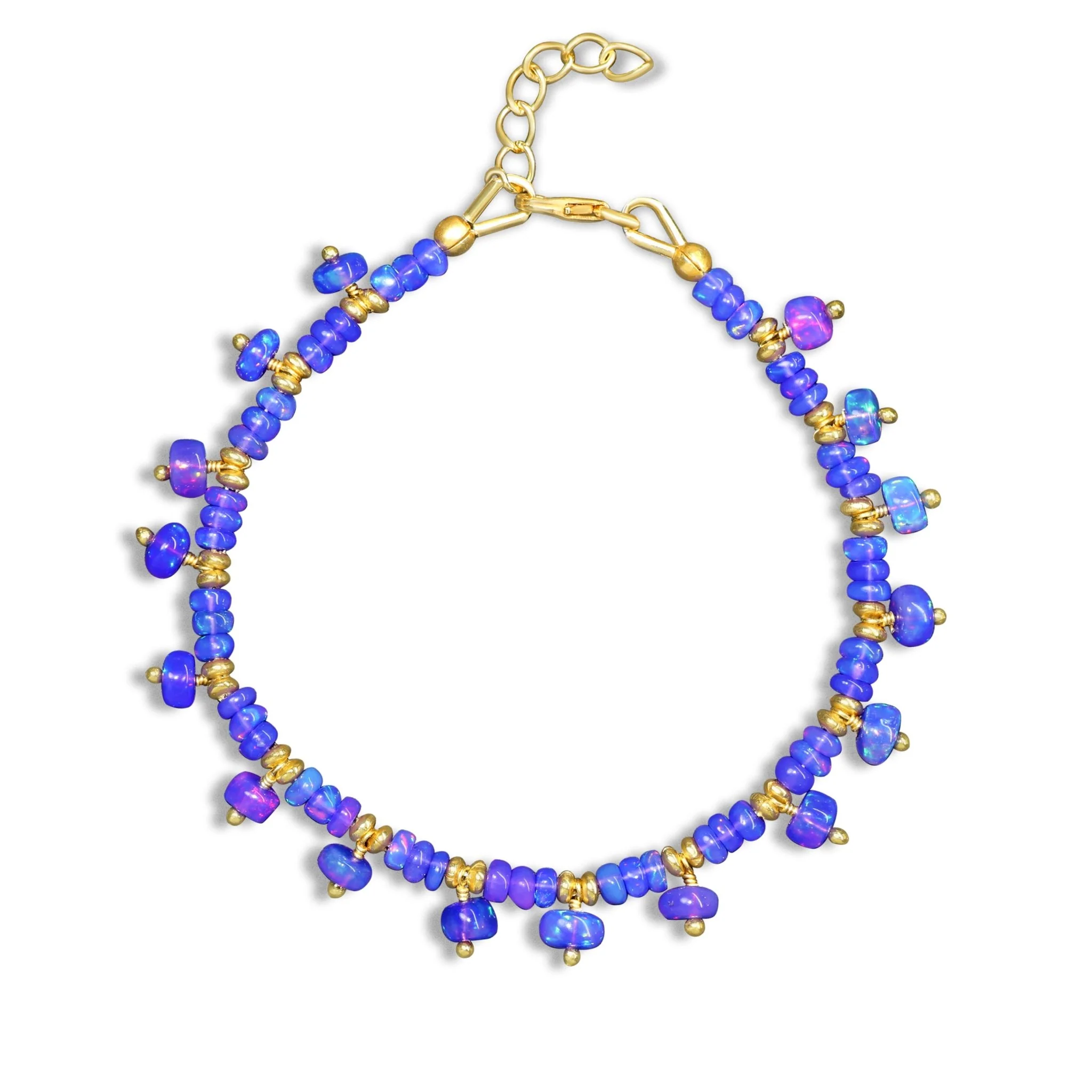 Fire Ethiopian Lavender Opal Unique Beaded Bracelet