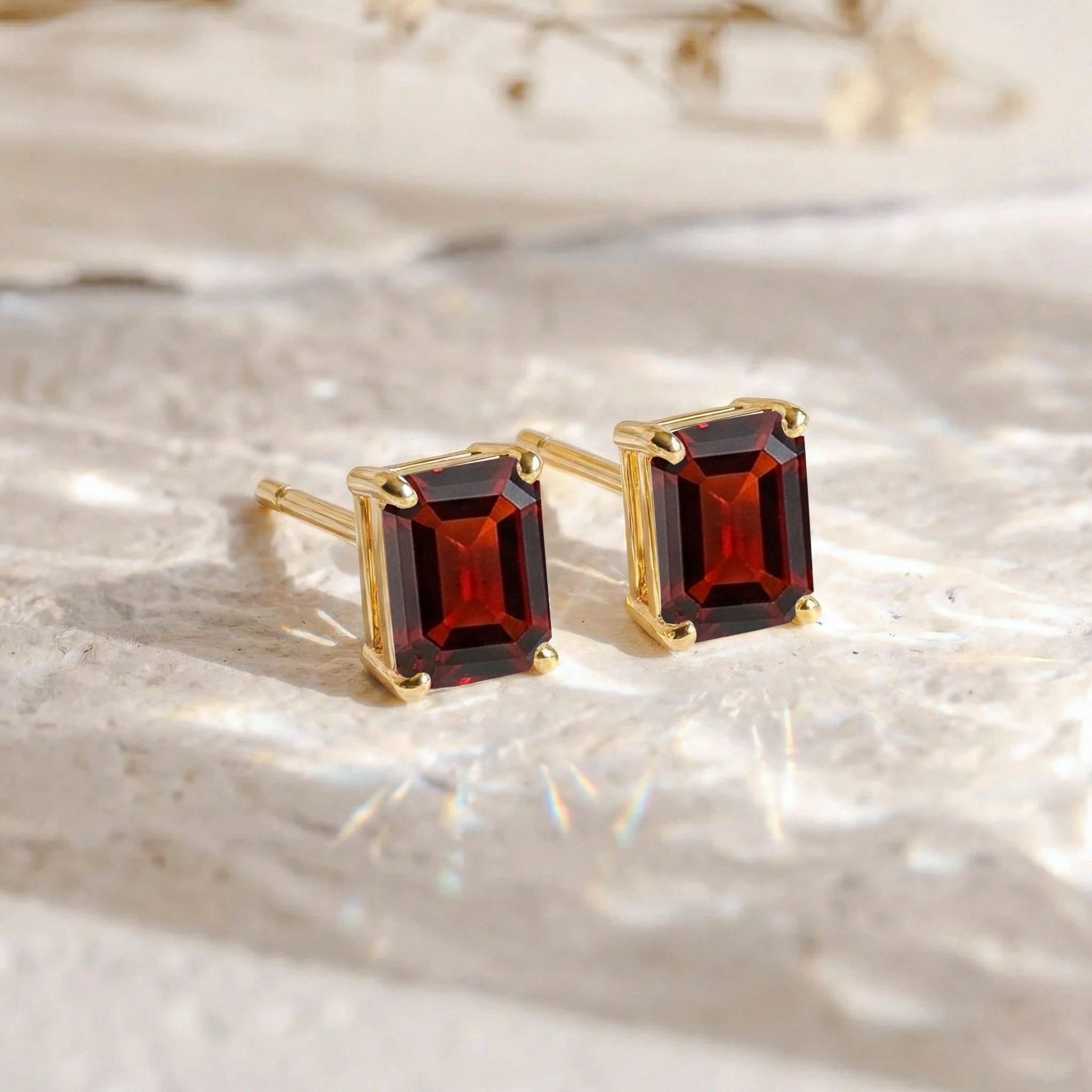 Garnet Octagon Stud Earrings in 925 Sterling Silver 5.35ct - Image 7