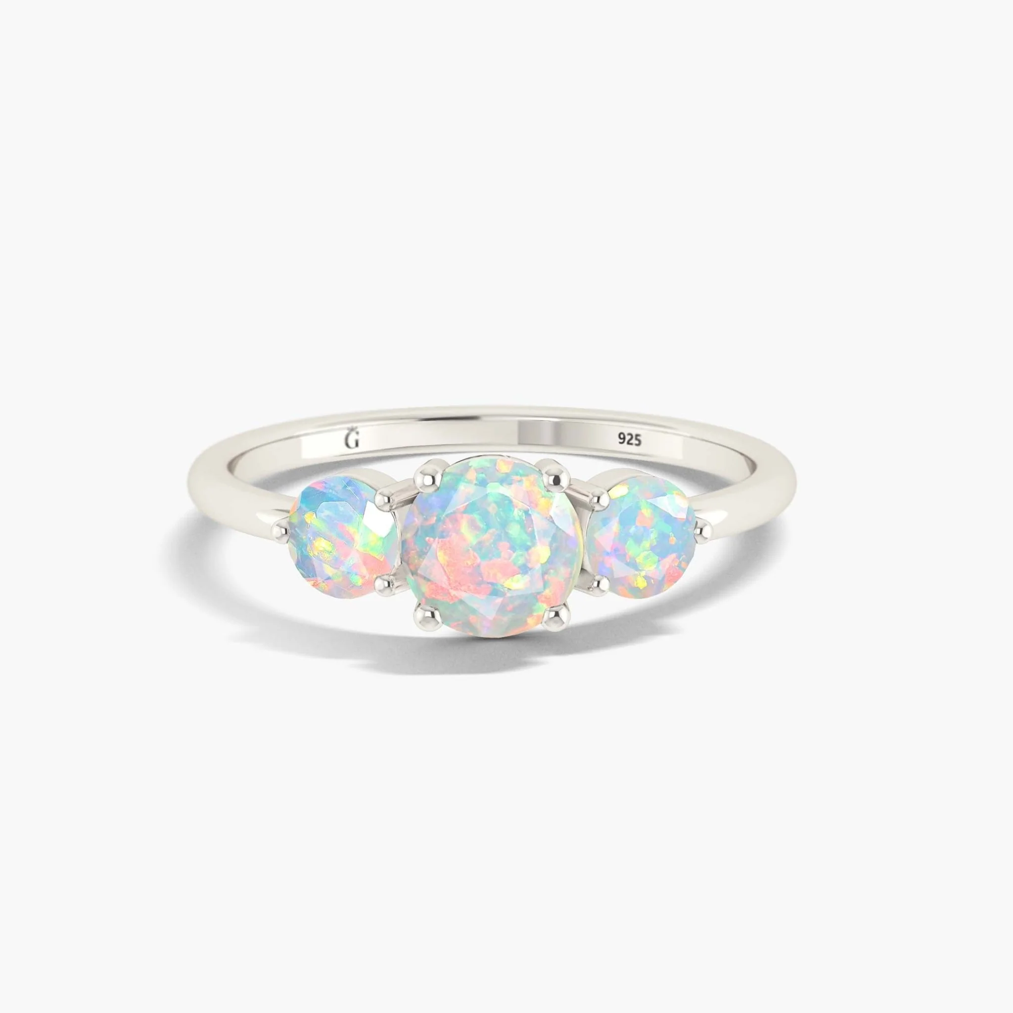 Genuine fire Ethiopian Opal Wedding ring - Image 5