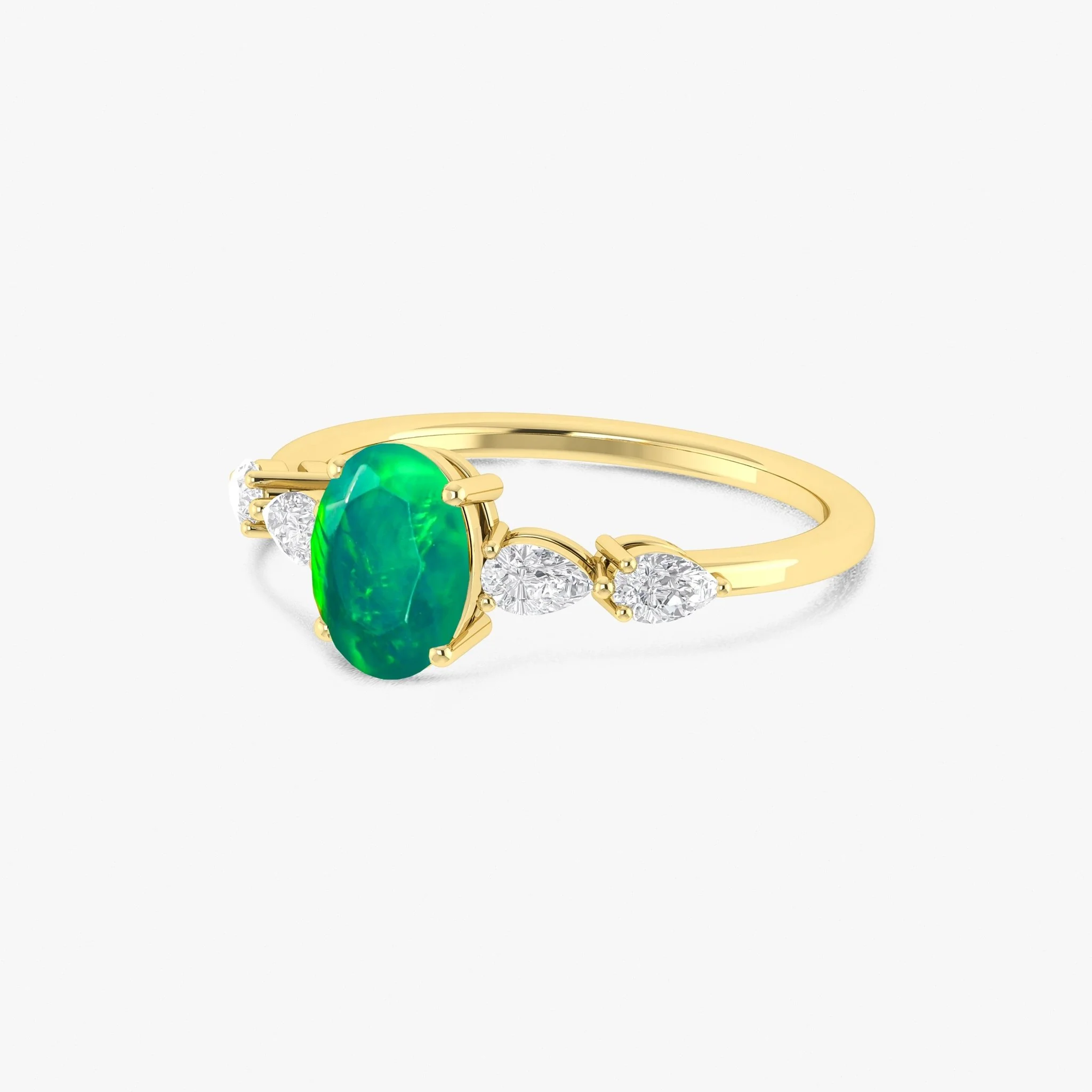 White Genuine Opal Silver Ring for Women - Image 10
