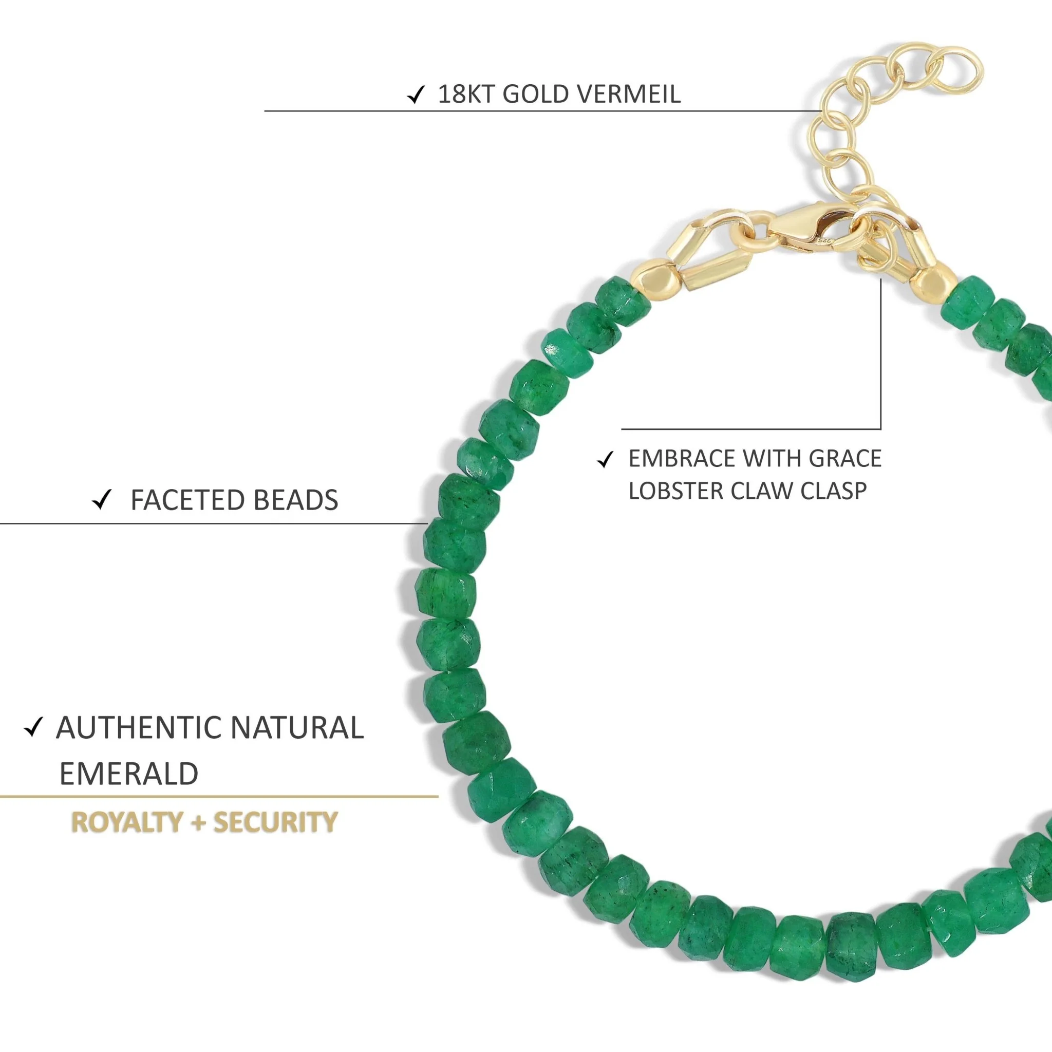 Grace in Green Emerald Beaded Bracelet - Image 2