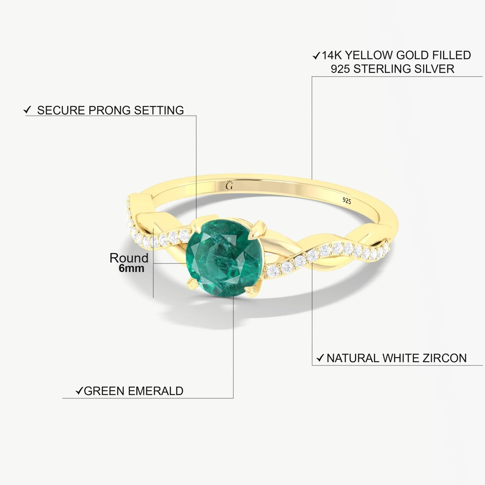 Green Emerald Ring The Perfect Gift For Someone Special - Image 2