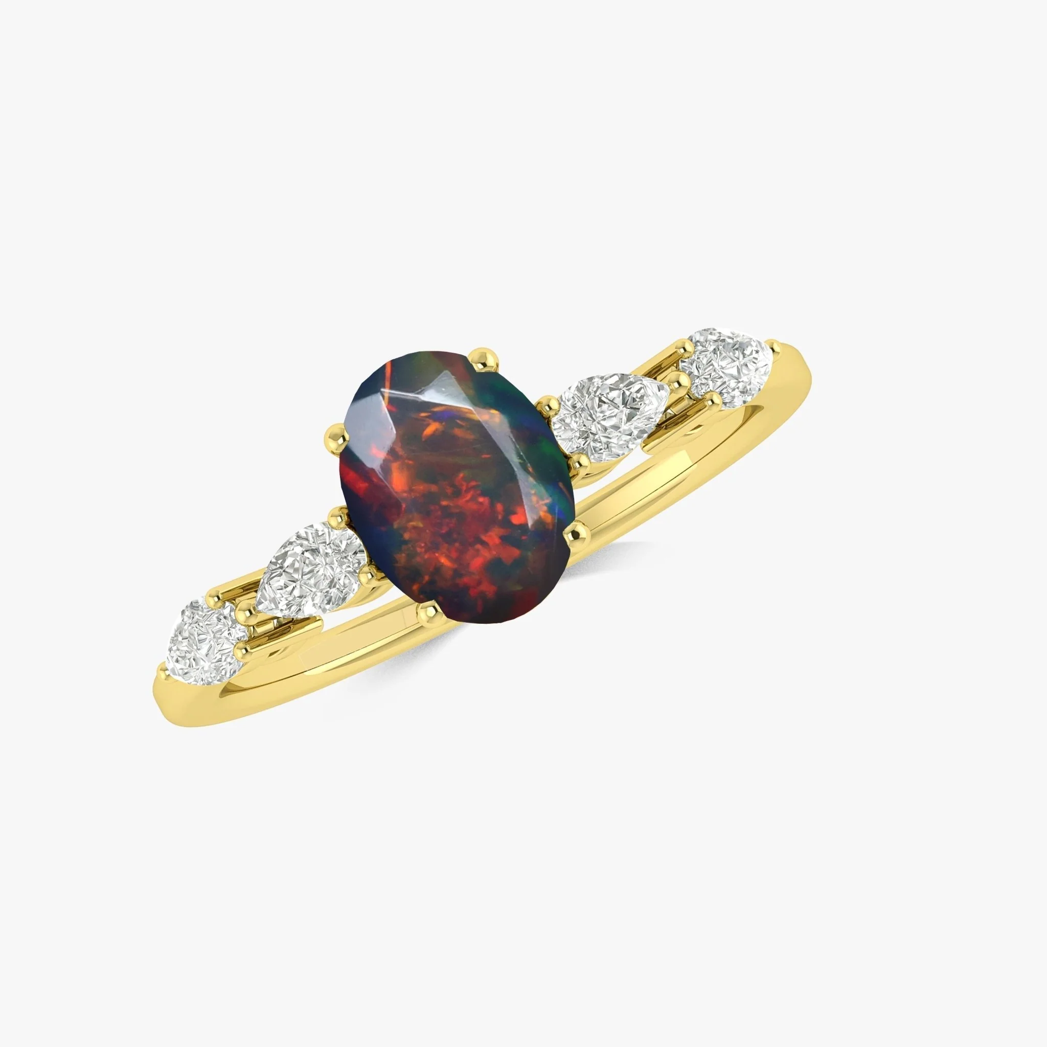 Green Genuine Opal Silver Ring for Women - Image 6