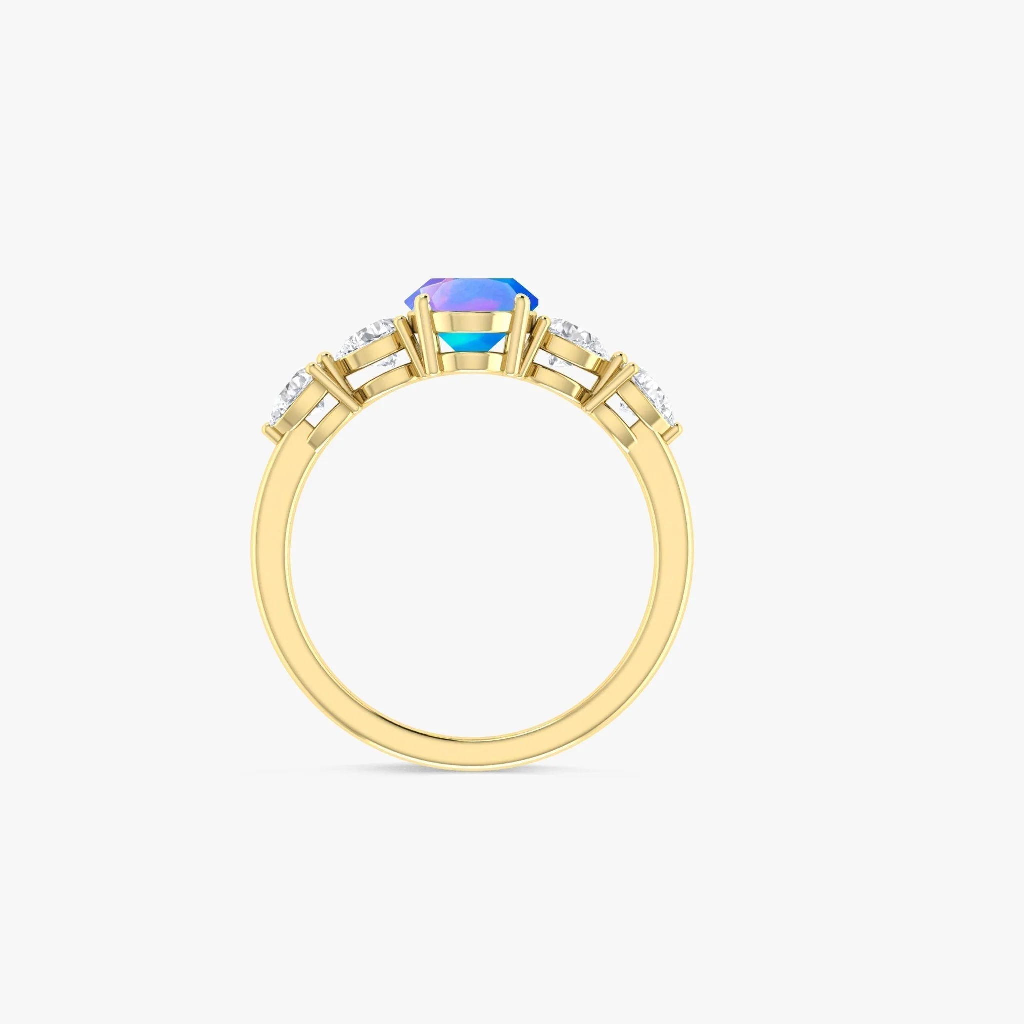 Green Genuine Opal Silver Ring for Women - Image 7