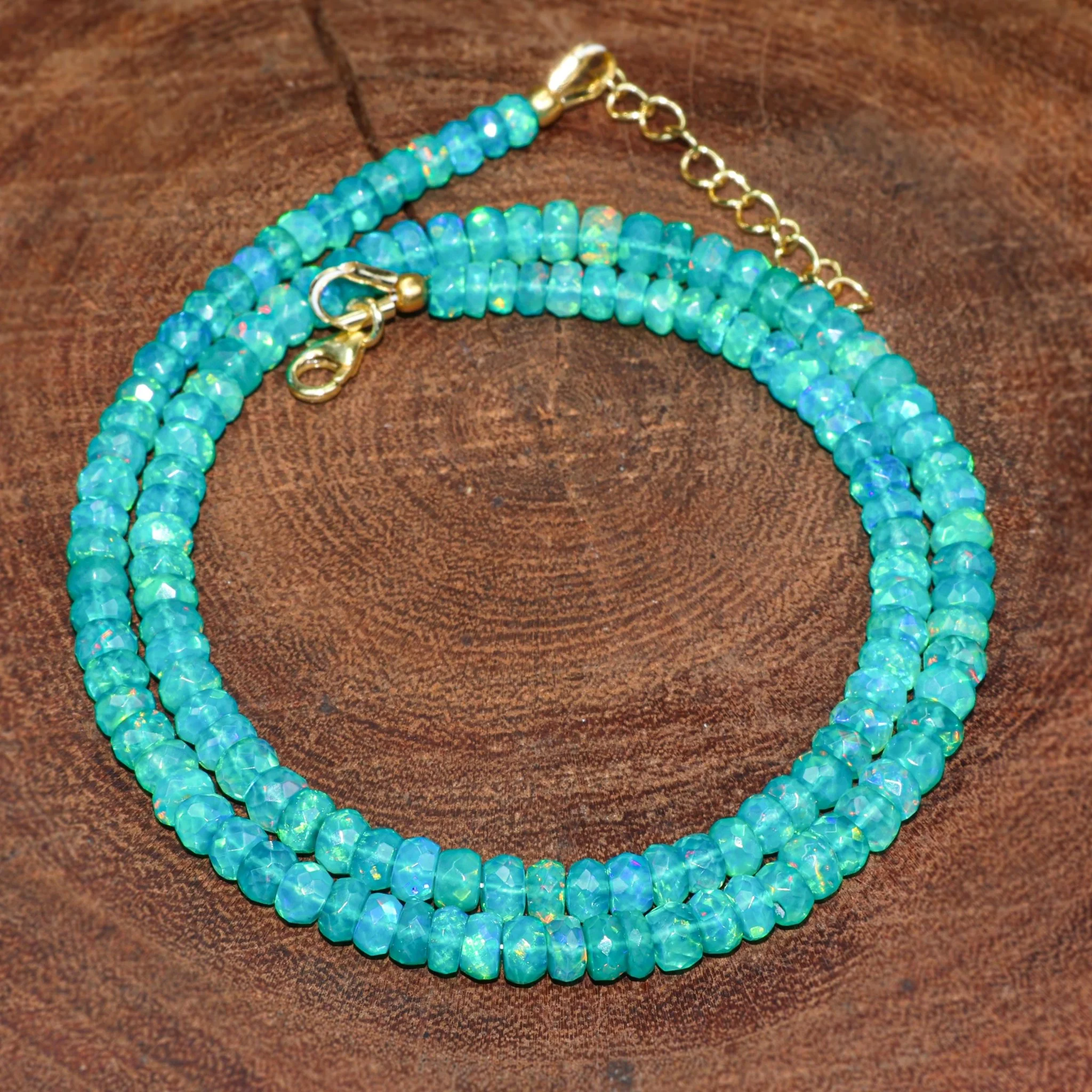 GREEN OPAL ROUND BEADED NECKLACE - Image 4