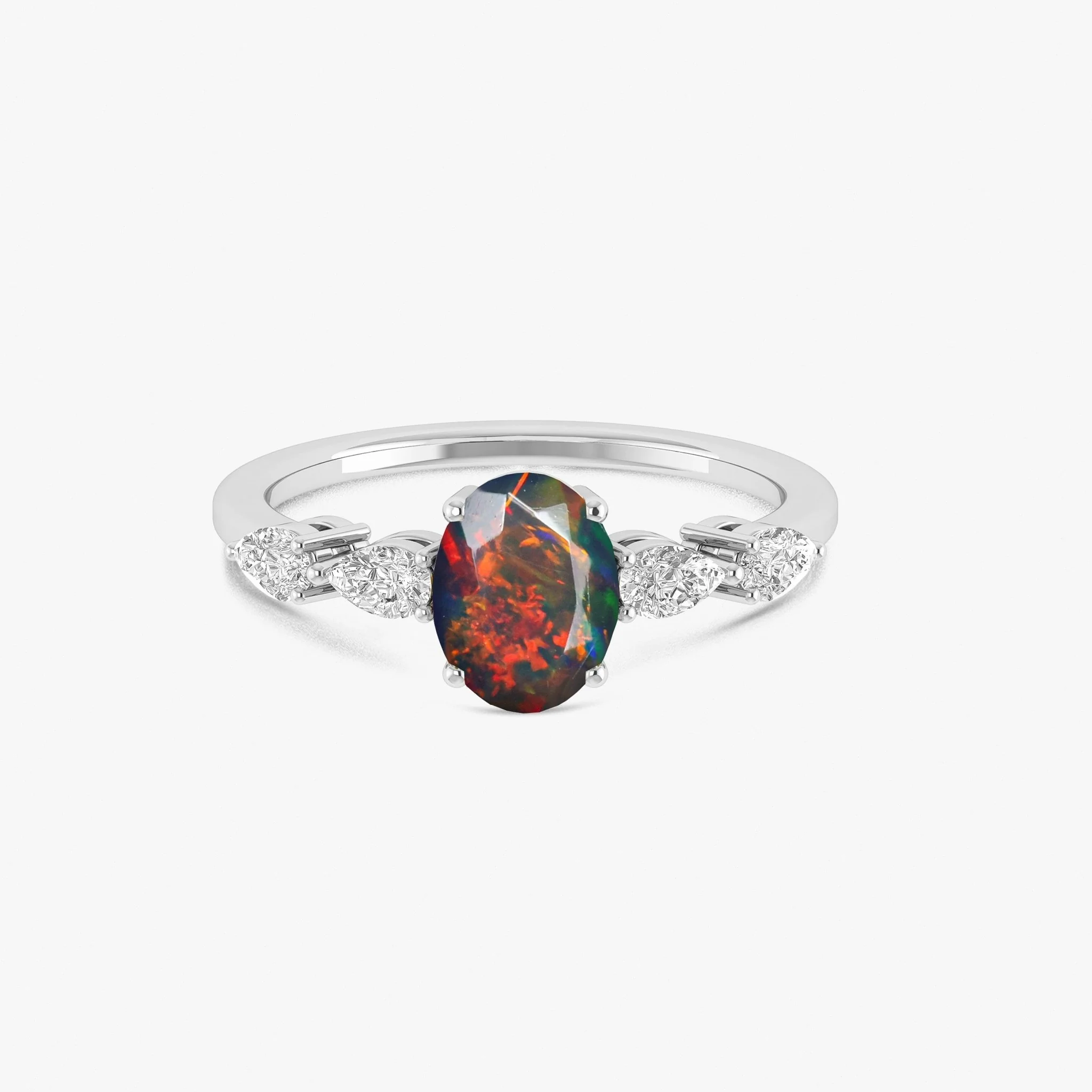 Lavender Genuine Opal Silver Ring for Women - Image 6