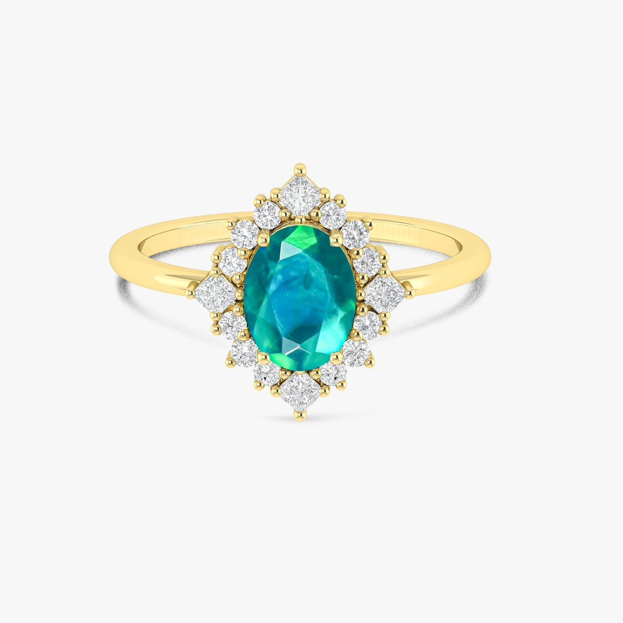 Lavender Natural Fire Faceted Ethiopian Opal Ring - Image 3