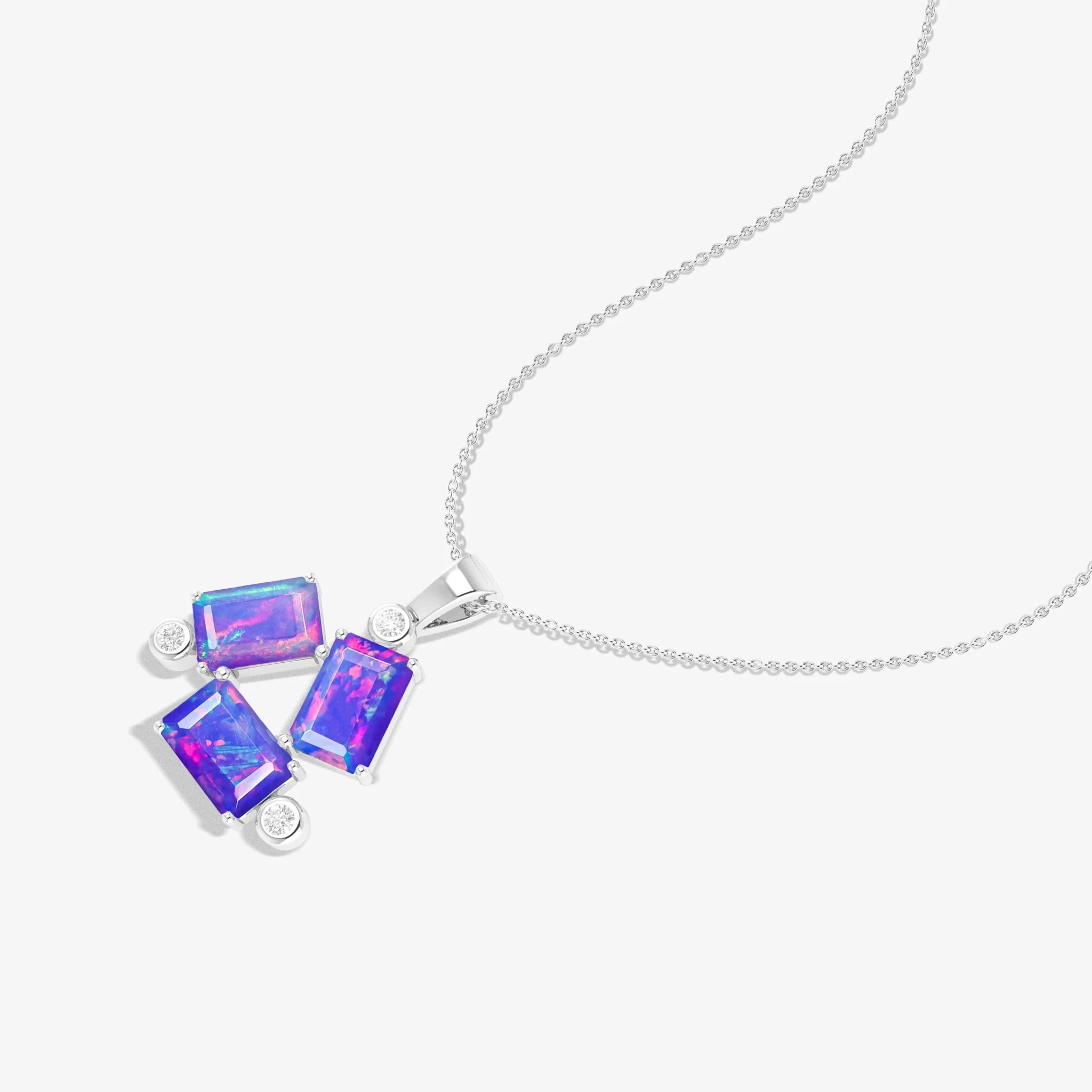 Lavender Opal Baguette Gemstone Charm Pendant - Image 2