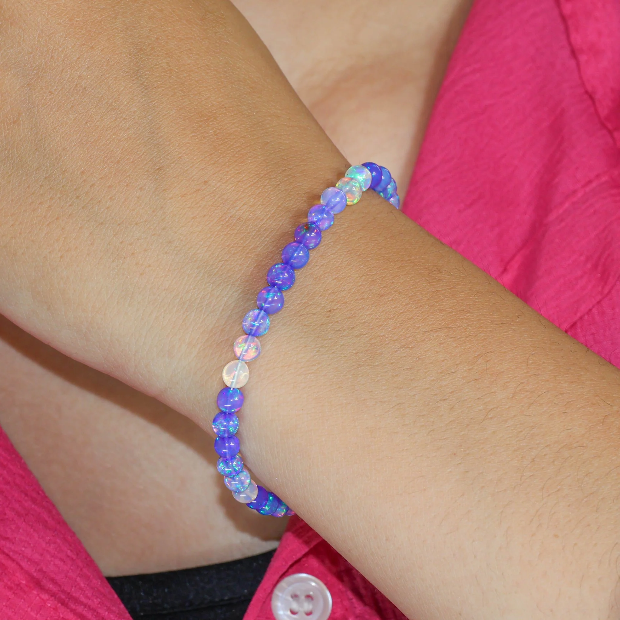 Lavender Opal Beaded Bracelet for Women - Image 2