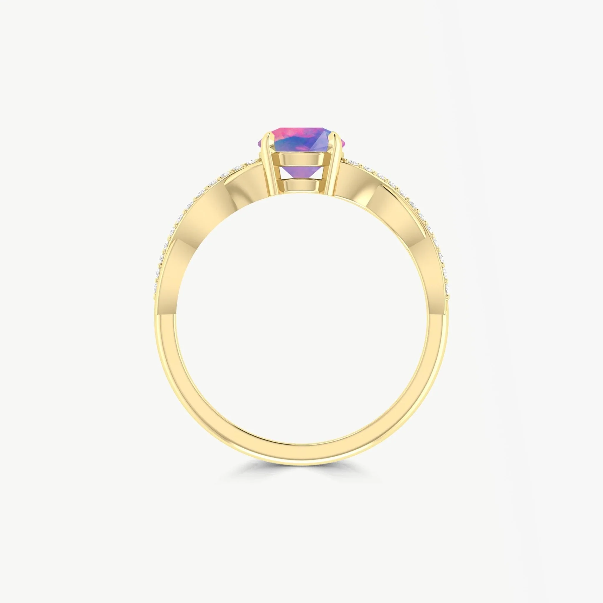 Lavender Opal Crossover Ring for Women's Jewelry - Image 4