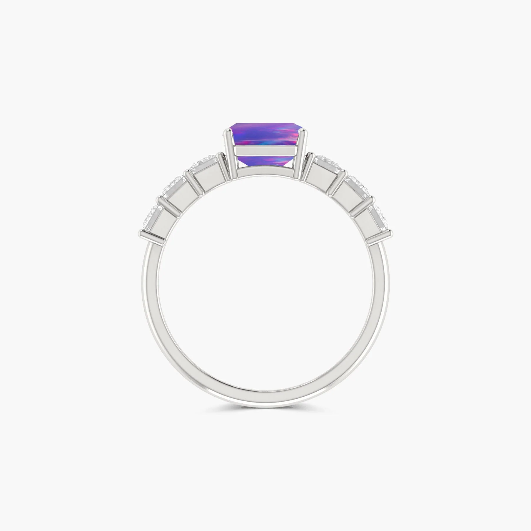 Lavender Opal Designer Ring with 925 Sterling Silver & Gold - Image 4